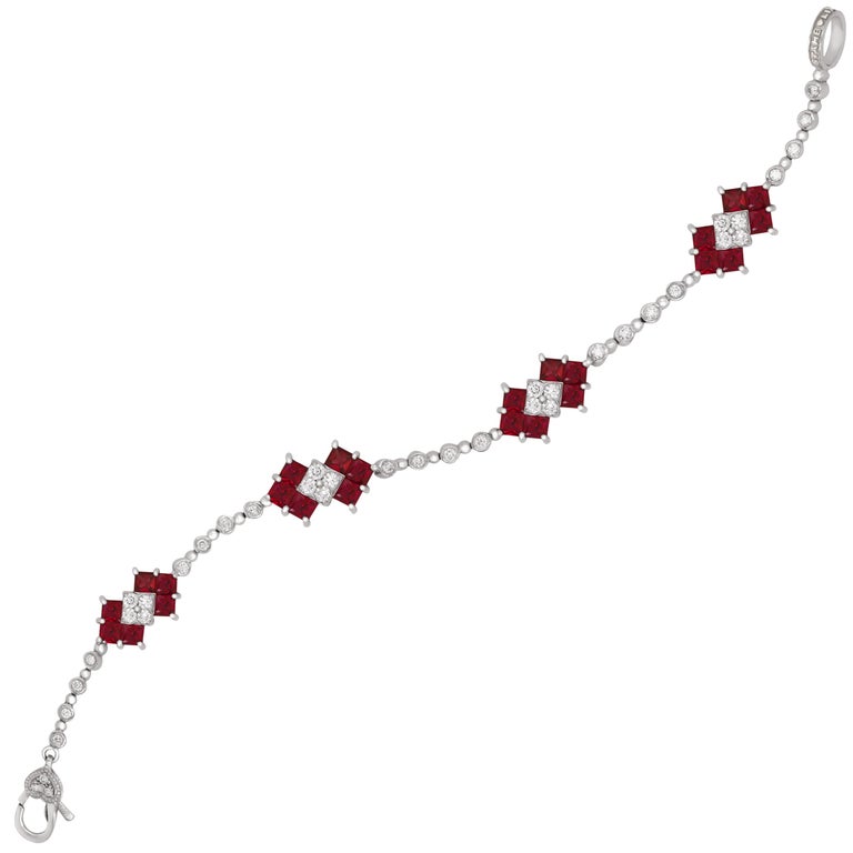 Bracelet Tennis En Diamants Blancs Sur Or 18 Carats - Style Classique Comme Neuf