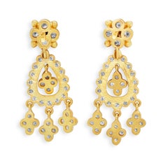 Stambolian 18K Yellow Gold and Diamond Dangle Earrings