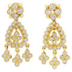 Stambolian Pendants d'oreilles en or jaune 18 carats et diamants