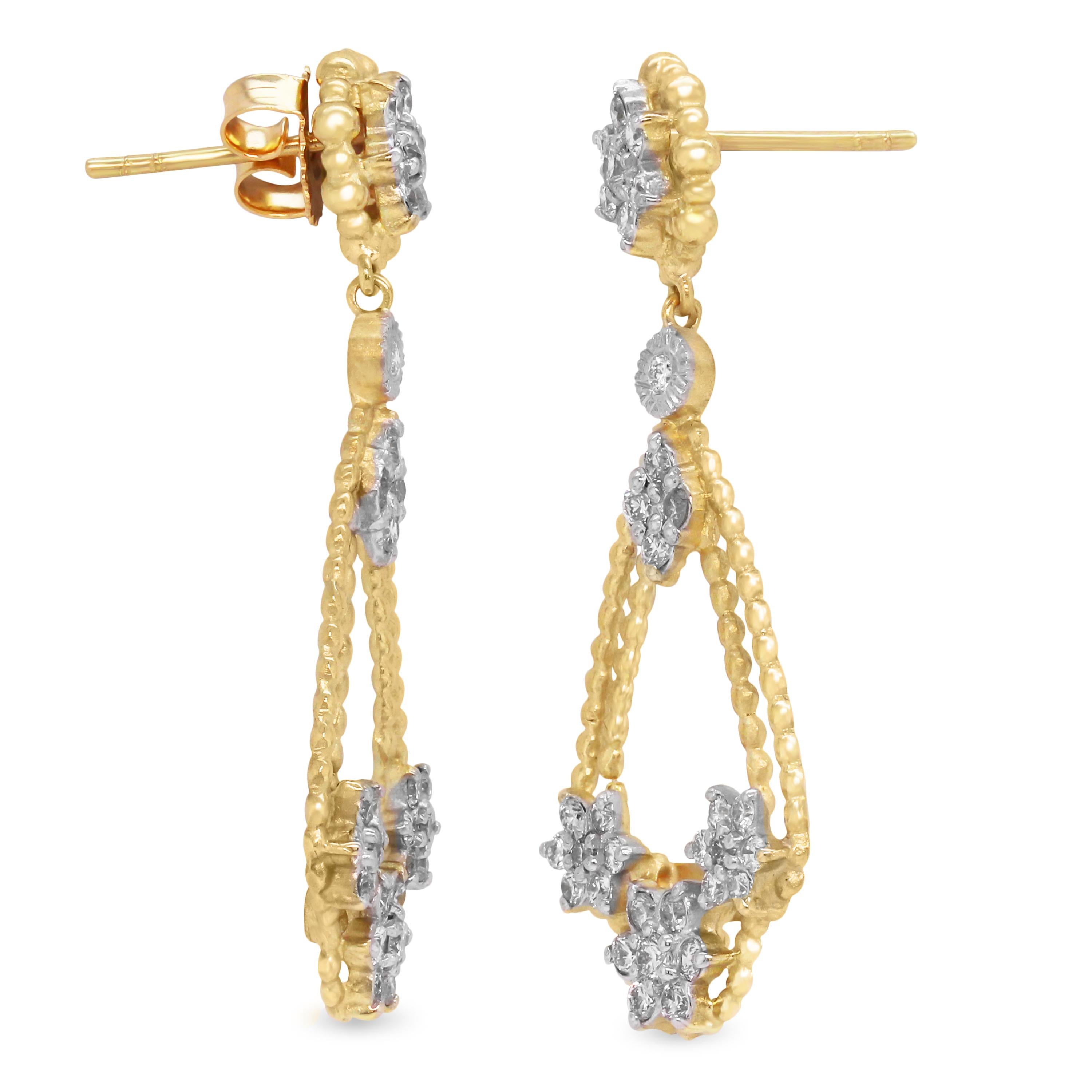 Stambolian 18K Yellow White Gold Diamond Clusters Drop Dangle Earrings

A unique and everyday pair of earrings for the two-tone gold lover. Diamonds begin at the top and are spread throughout the pair.

1.39 carat G color, VS clarity diamonds total