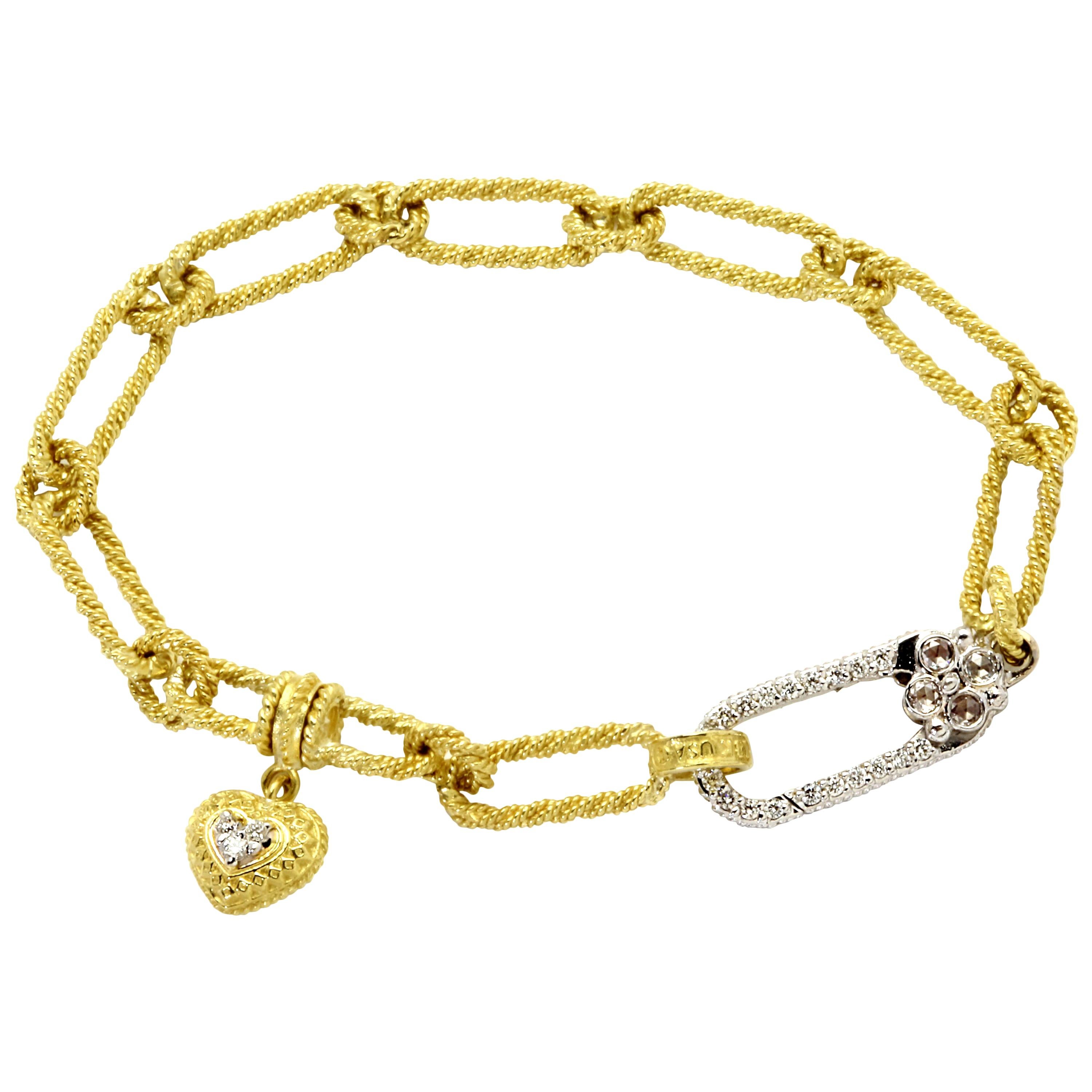 Stambolian Diamond Yellow Gold Link Bracelet