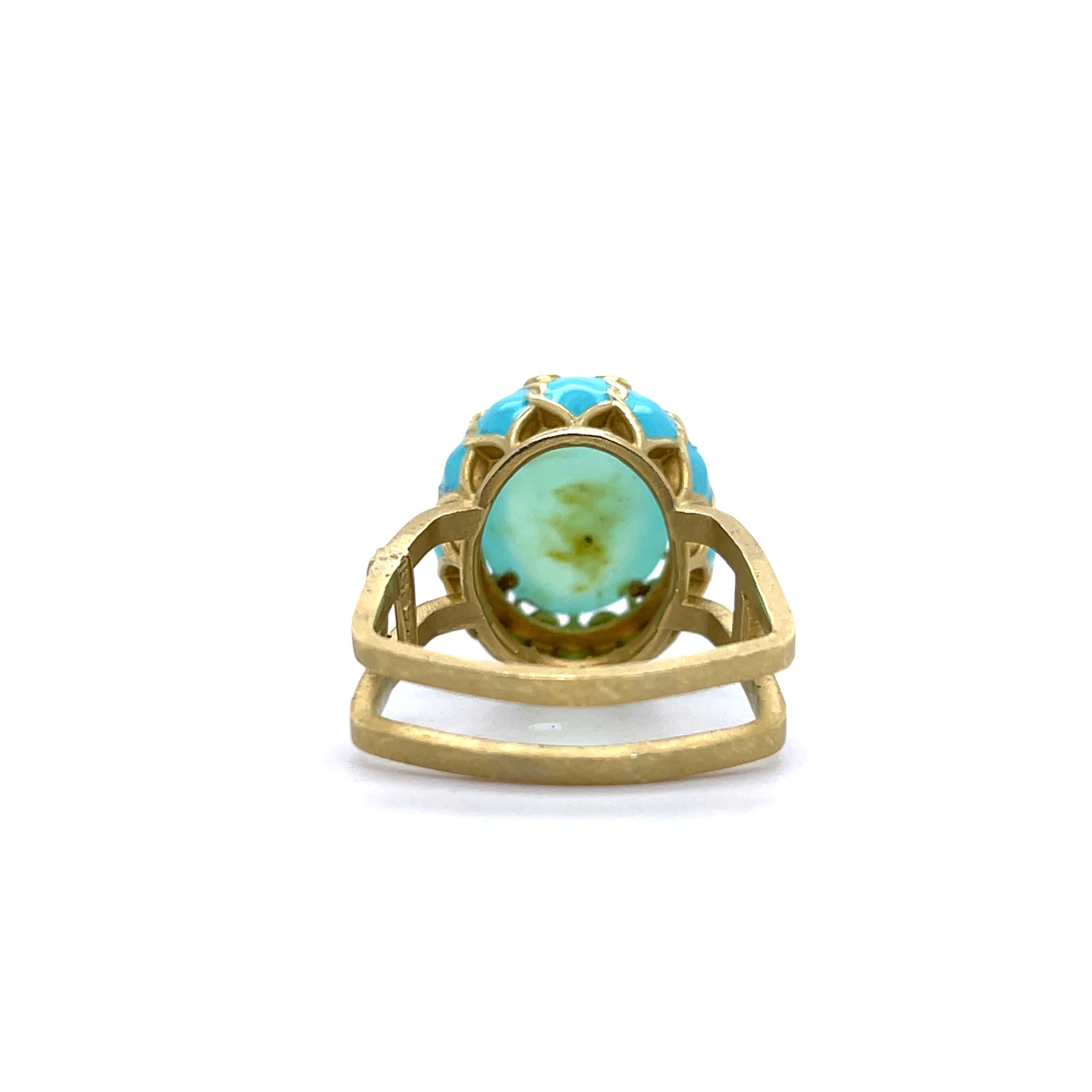 Anello da cocktail in oro giallo 18k e diamanti alla fluorite di Stambolian in vendita 2