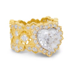 Stambolian GIA Certified 2.44 Carat Heart Shape Diamond 18K Gold Ring