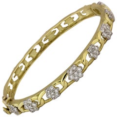 Stambolian Gold and Diamond Cluster Bracelet