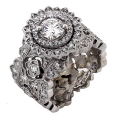 Stambolian White Gold and 0.71 Carat Diamond Wide Band Ring