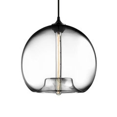 Lampada a sospensione moderna in vetro soffiato a mano Stamen Amber, Made in USA