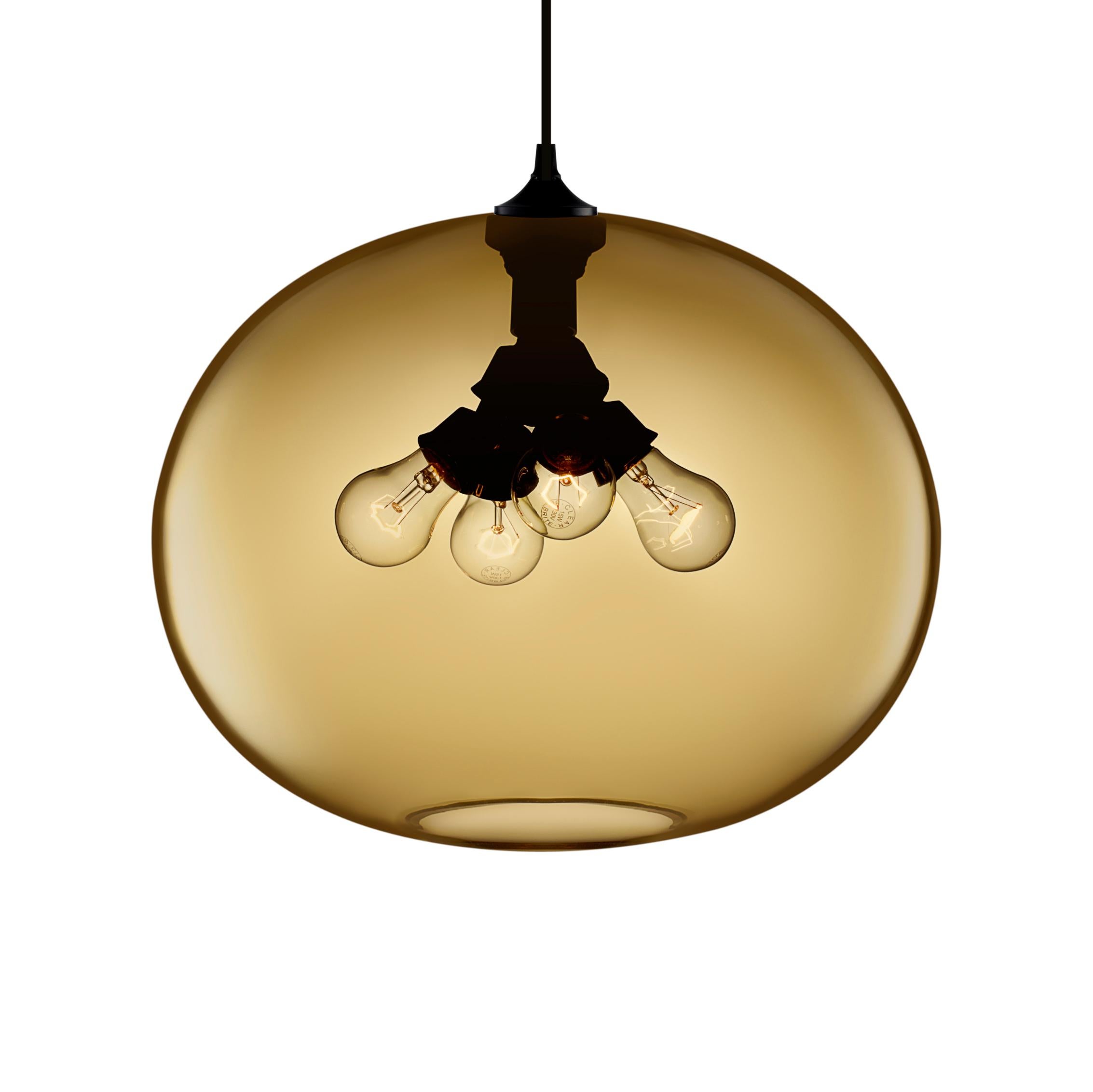 American Stamen Crystal Handblown Modern Glass Pendant Light, Made in the USA For Sale