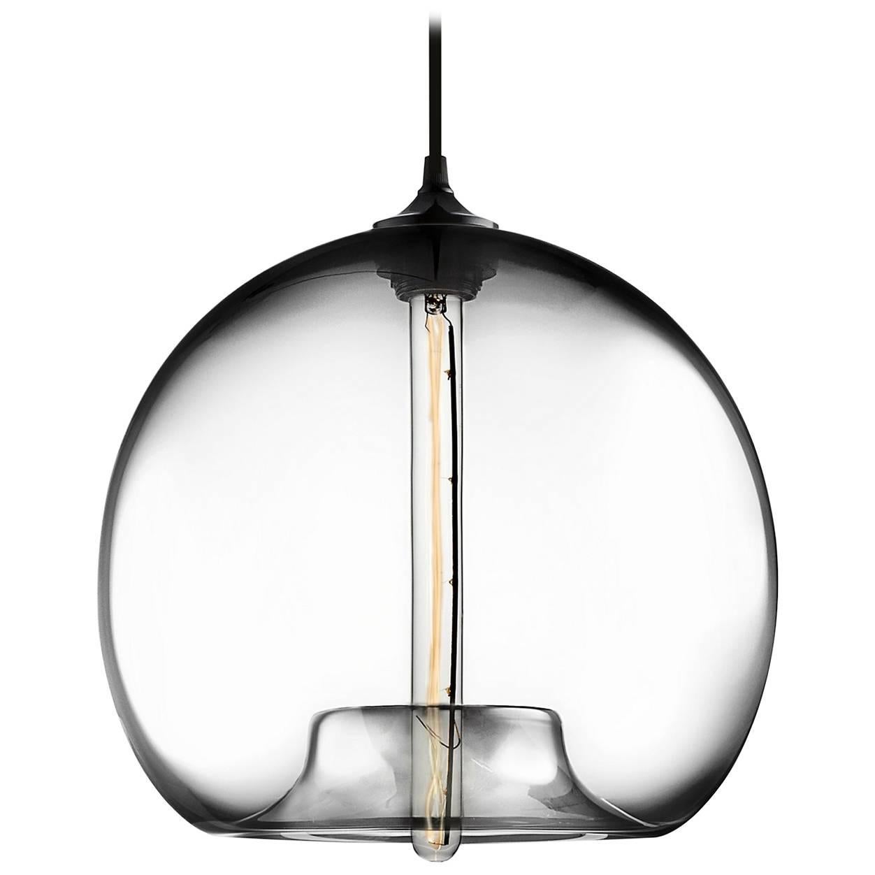 Stamen Crystal Handblown Modern Glass Pendant Light, Made in the USA For Sale