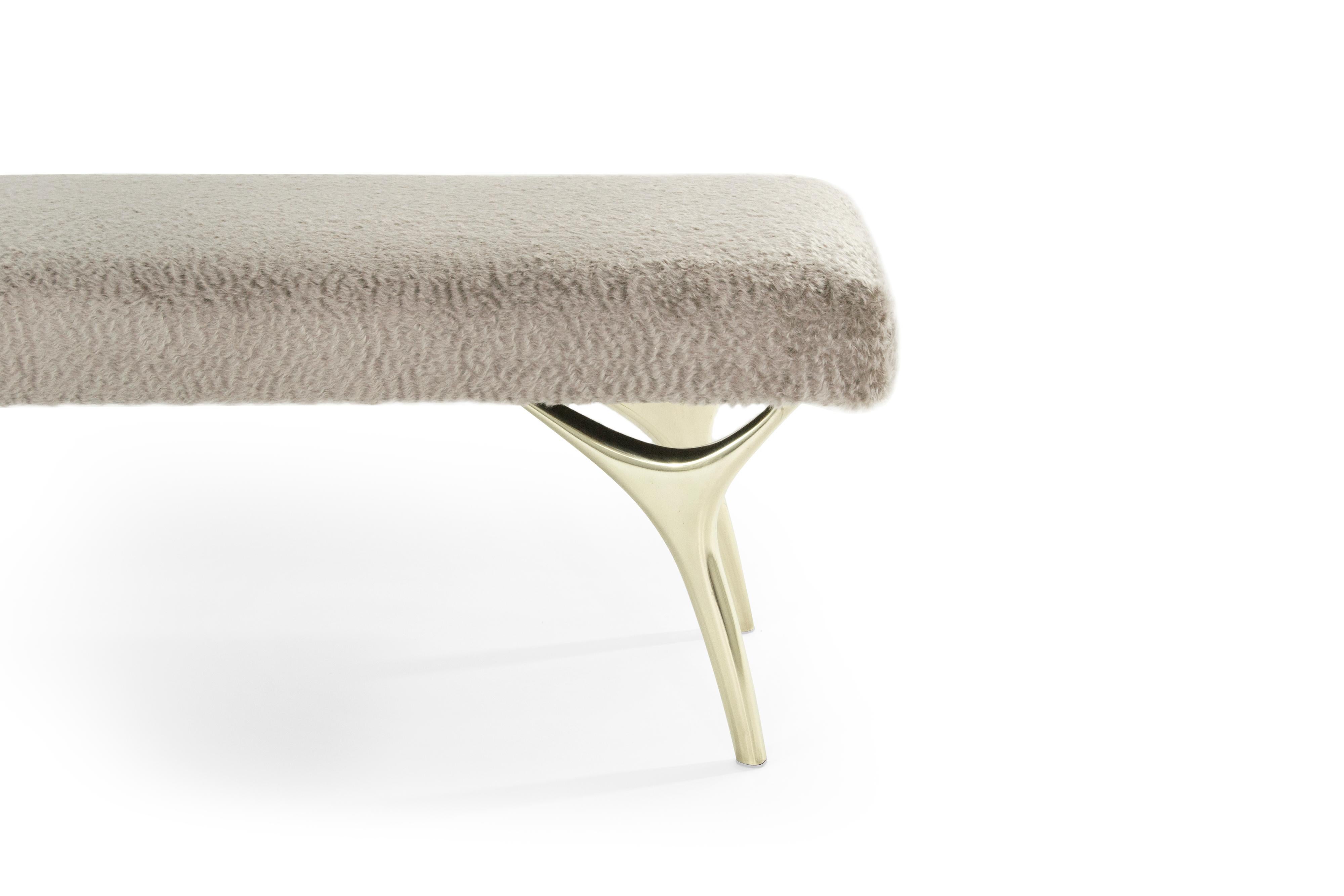 Crescent Bench in Brass by Stamford Modern For Sale 1
