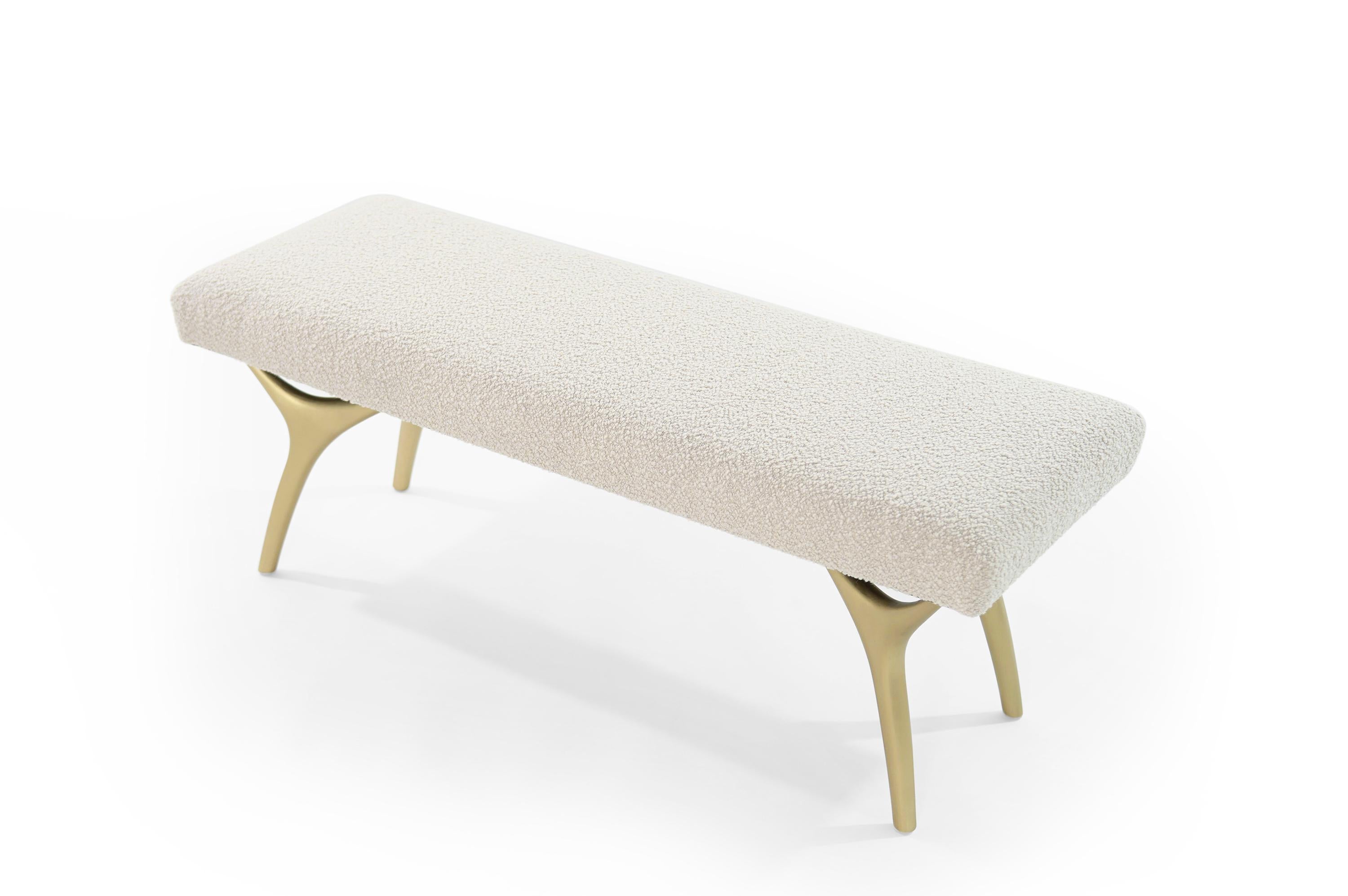 Polished Crescent Bench in Brushed Brass by Stamford Modern For Sale