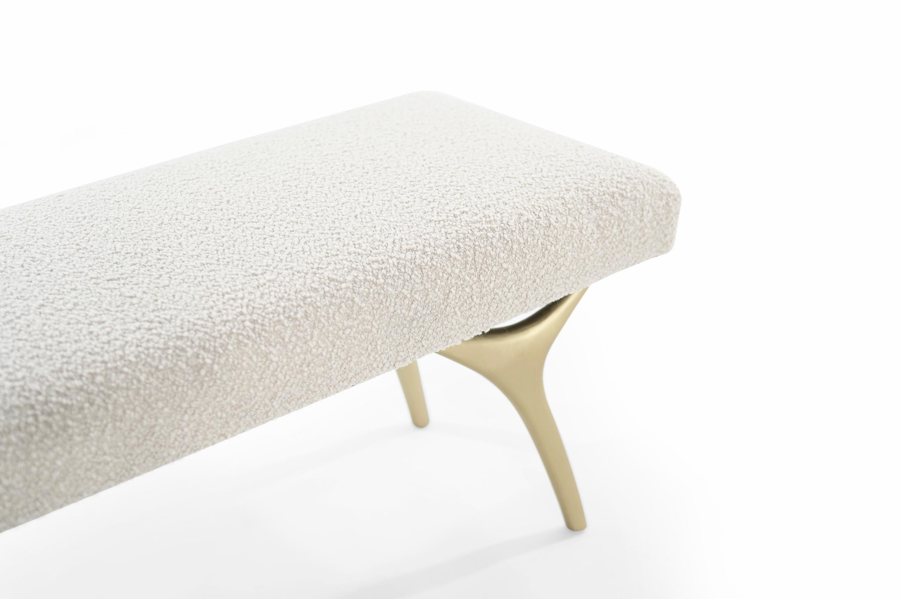 Crescent Bench in Brushed Brass by Stamford Modern For Sale 1