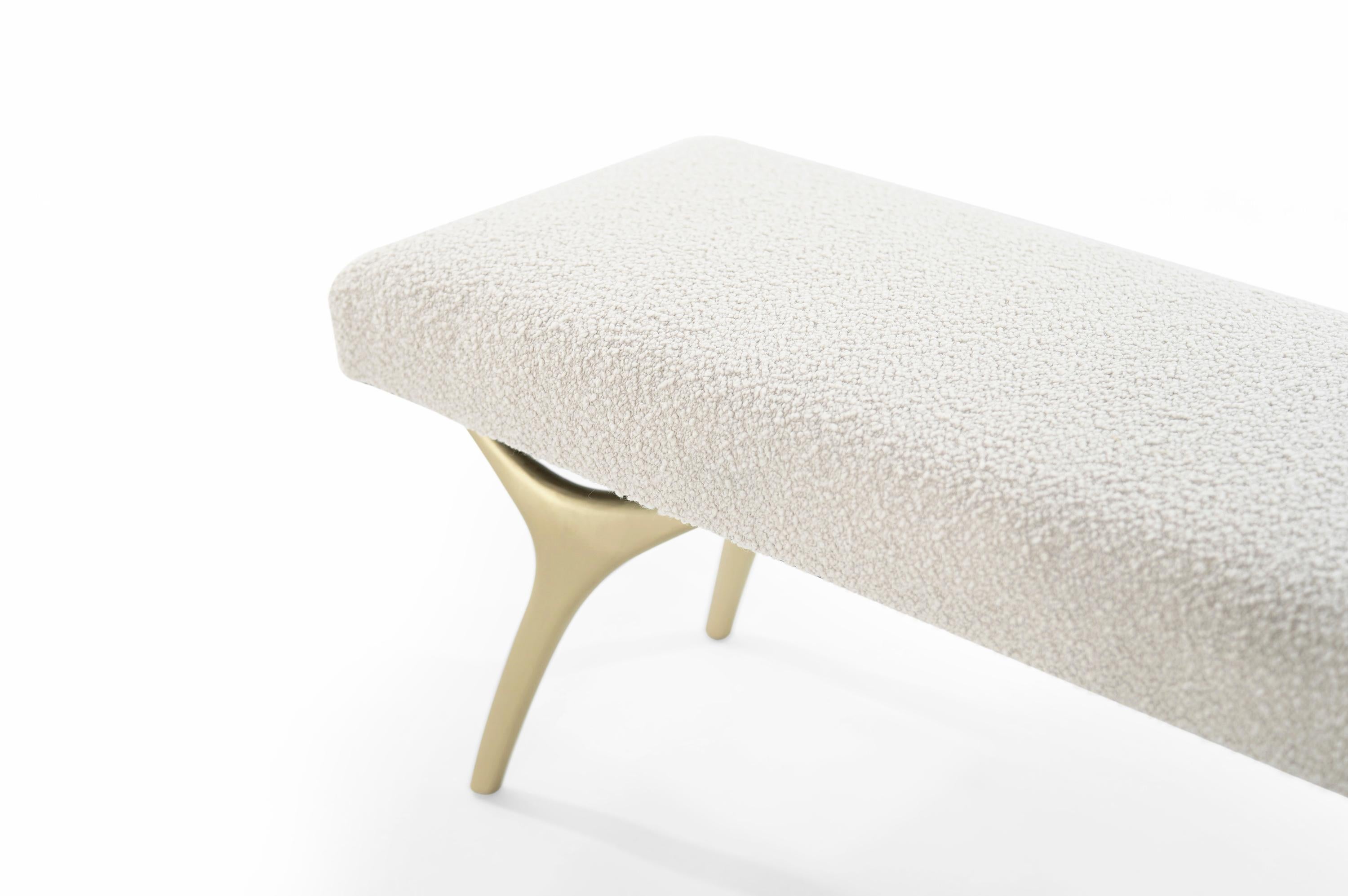 Crescent Bench in Brushed Brass by Stamford Modern For Sale 2