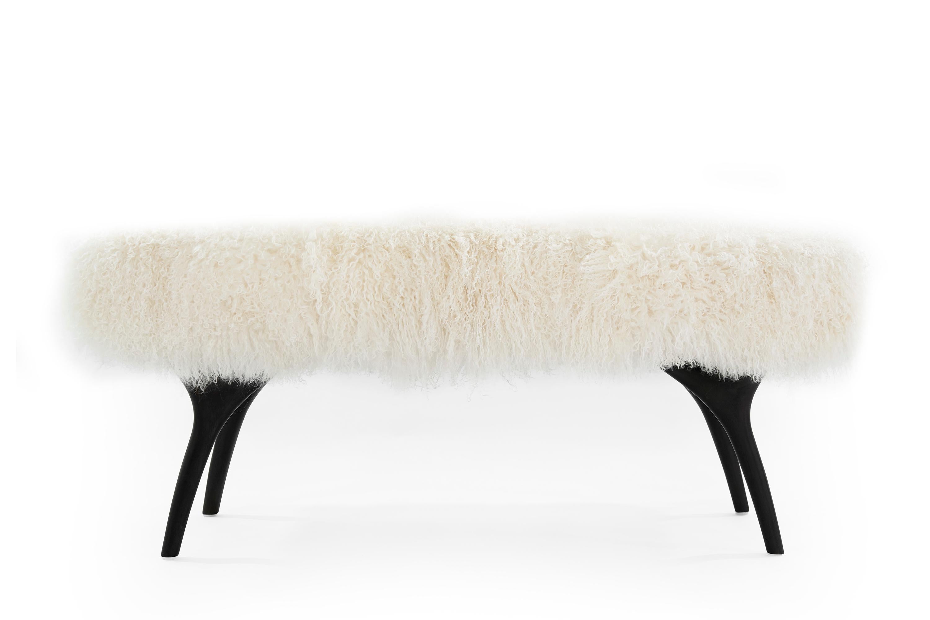 American Stamford Modern's Crescent Bench in Mongolian Wool