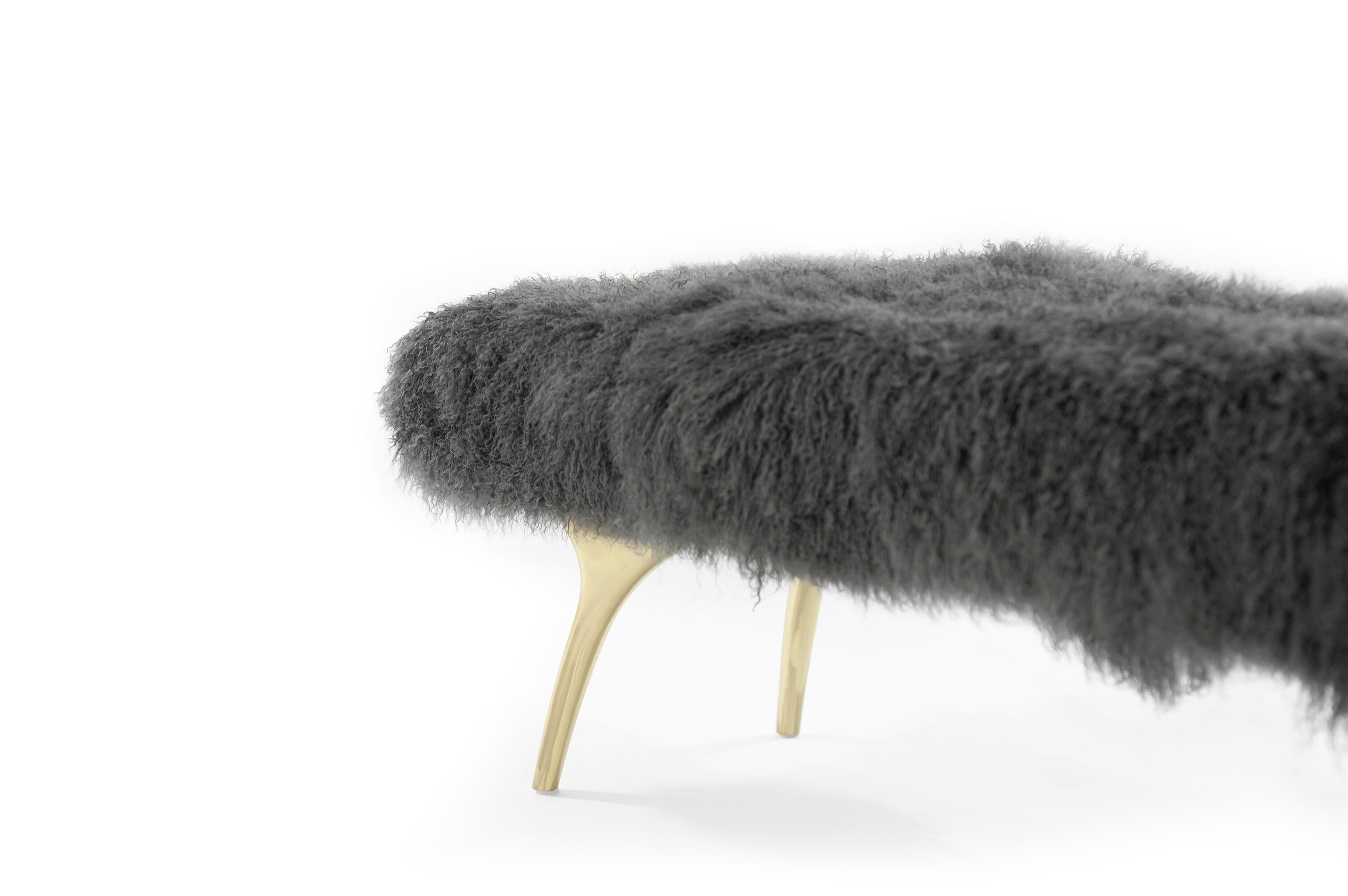 Stamford Modern's Crescent Bench in Mongolian Wool 1