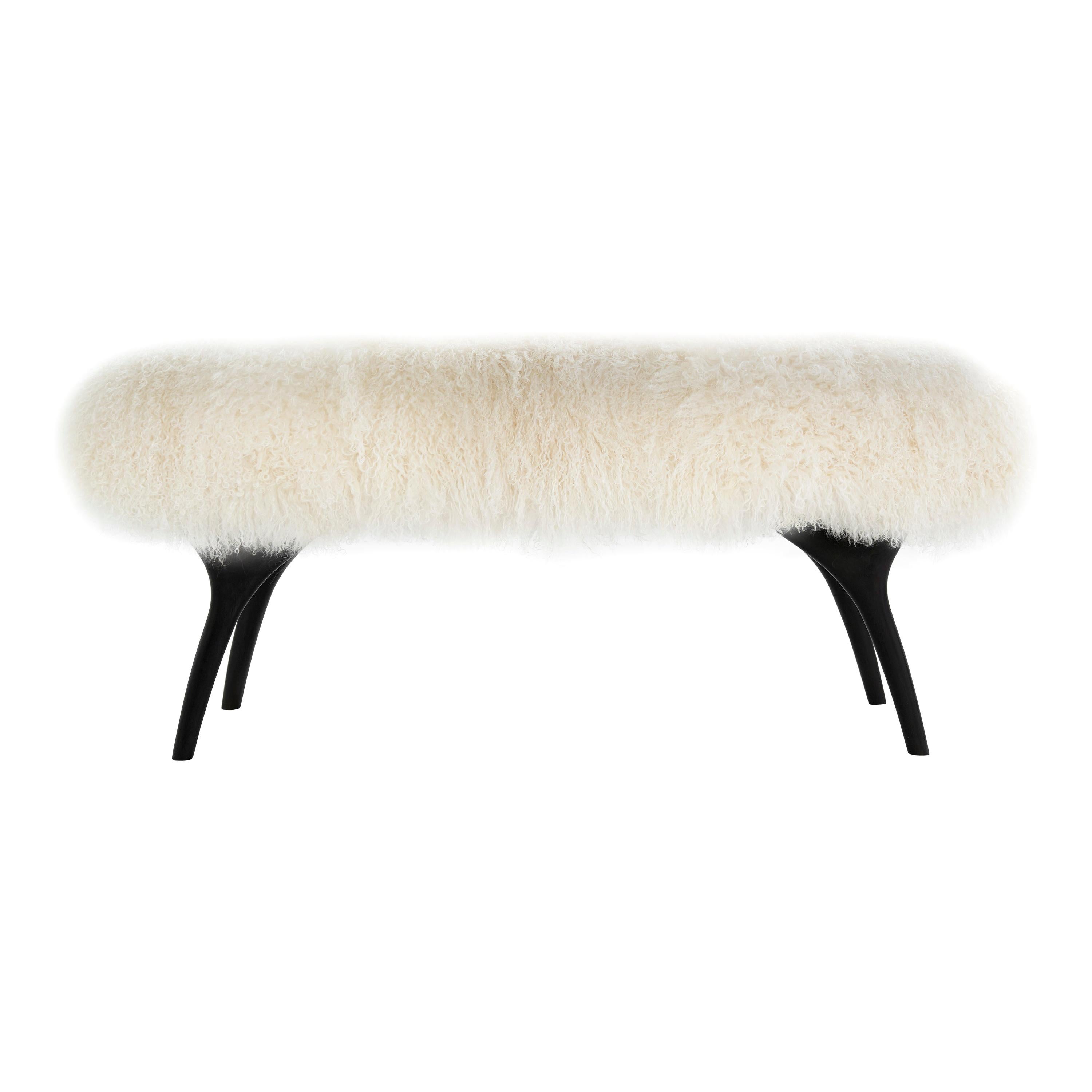 Stamford Modern's Crescent Bench in Mongolian Wool