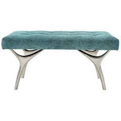 Crescent Bench in Nickel by Stamford Modern