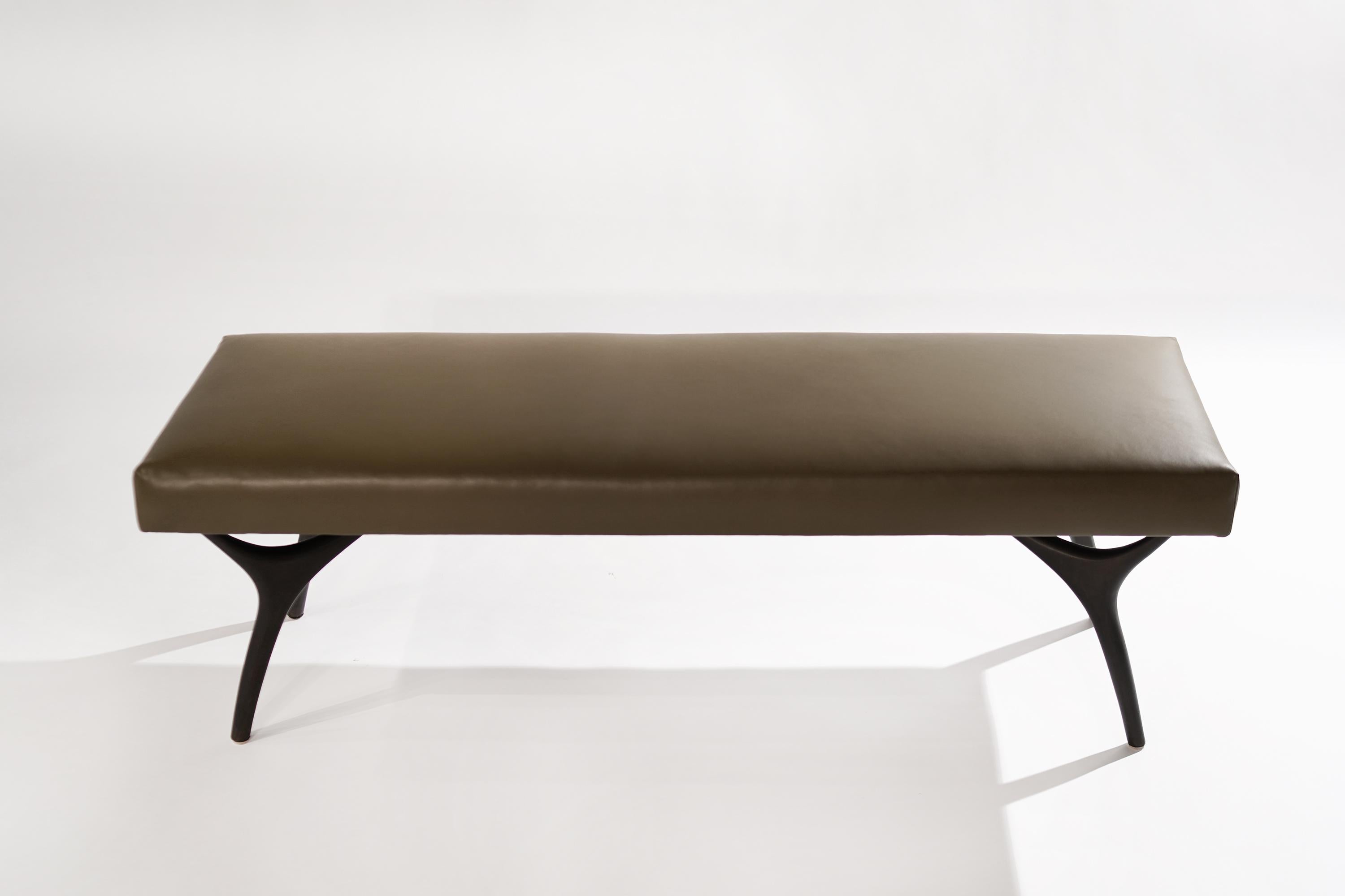 Mid-Century Modern Crescent Bench in ORB by Stamford Modern For Sale