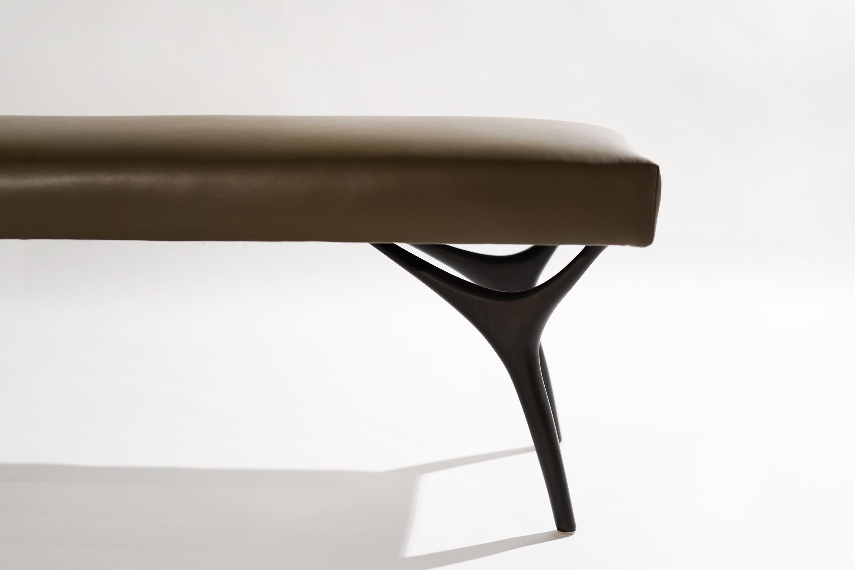 Contemporary Crescent Bench in ORB by Stamford Modern For Sale