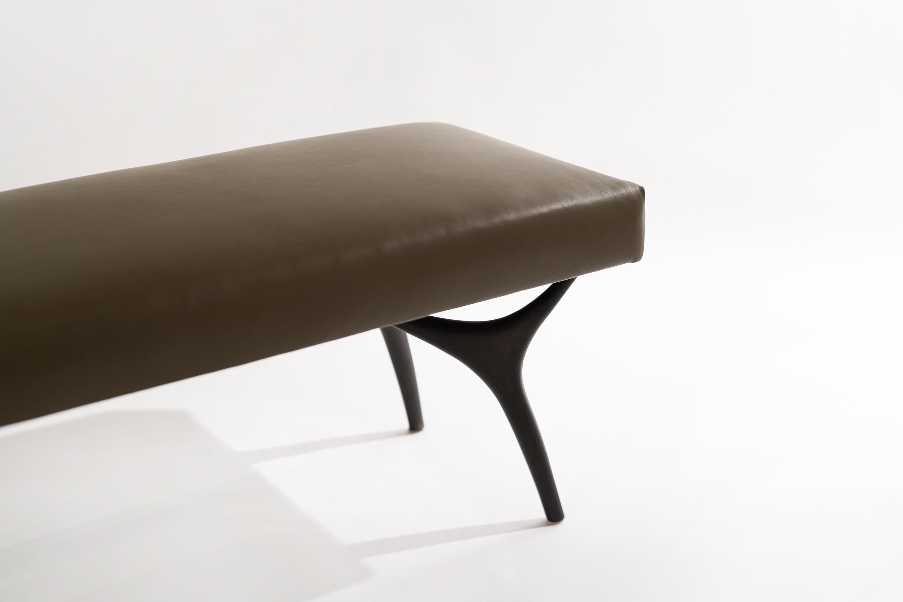 Bronze Crescent Bench in ORB by Stamford Modern For Sale
