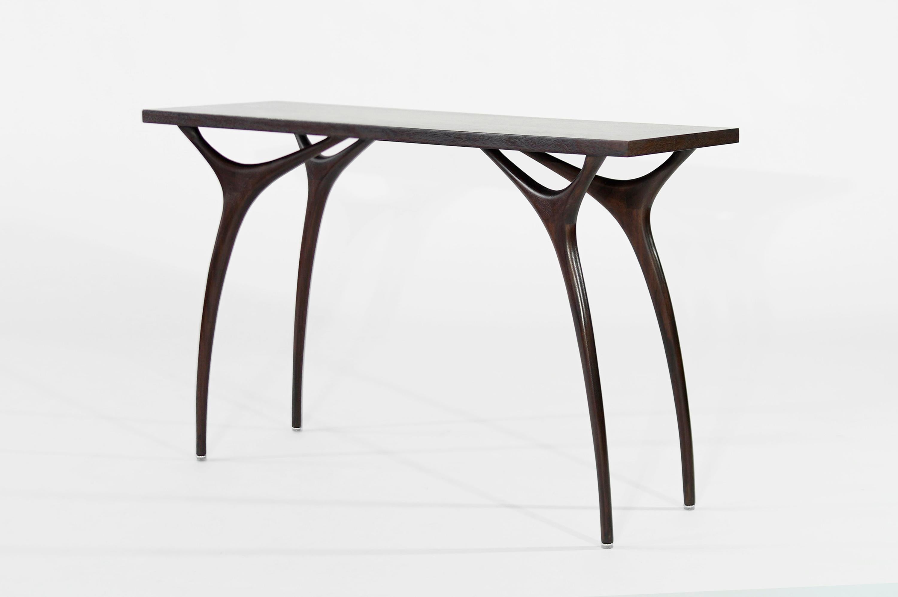 Stamford Modern's Crescent Console Table in Mahogany In New Condition In Westport, CT
