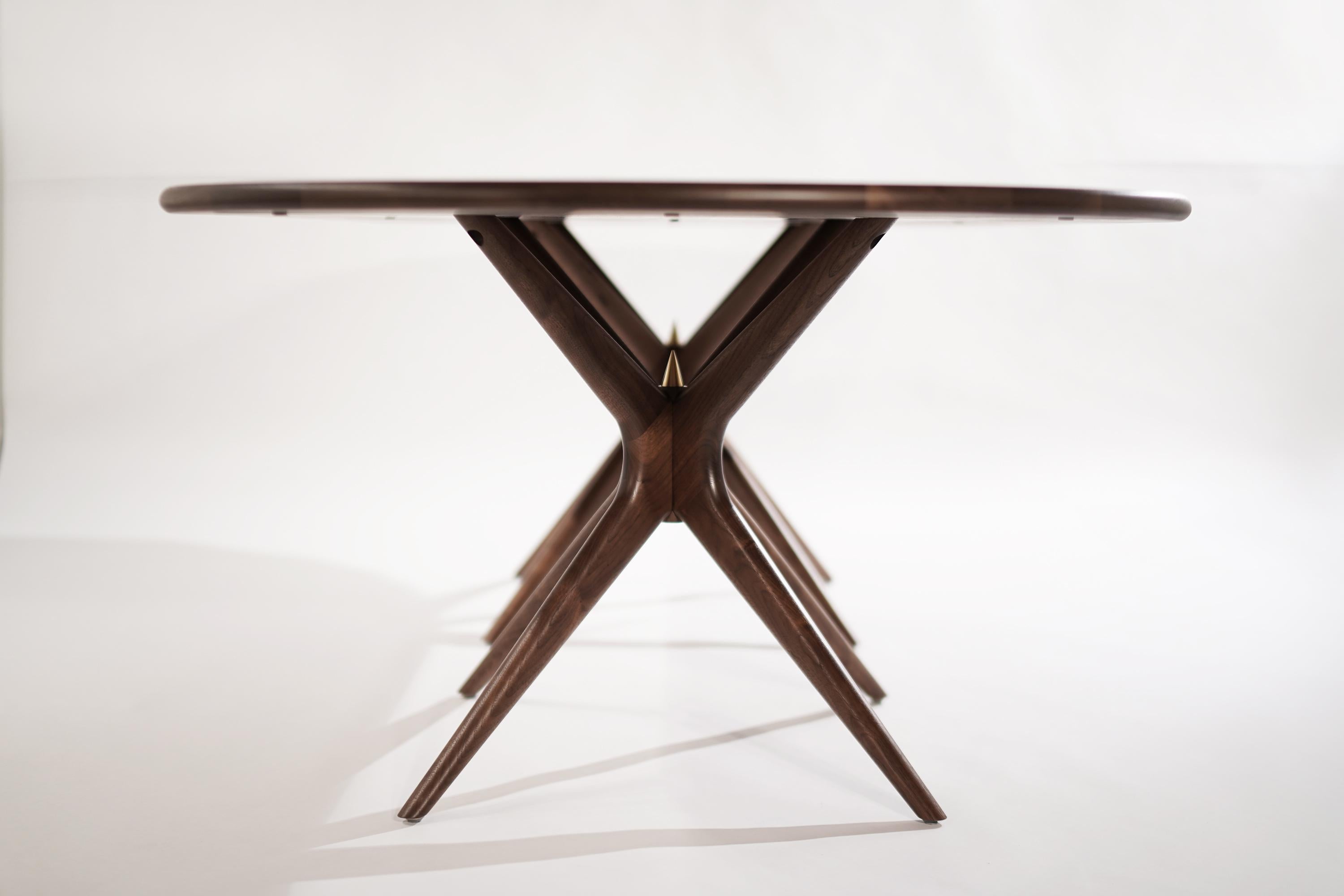 Gazelle Dining Table in Walnut Oval Version by Stamford Modern For Sale 3