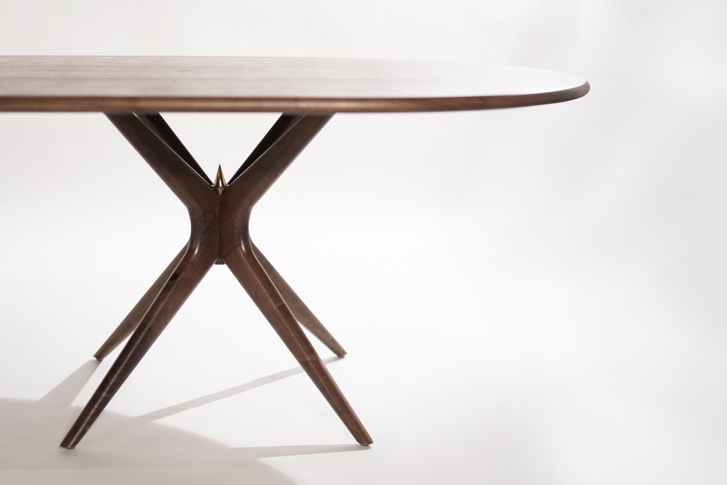 American Gazelle Dining Table in Walnut Oval Version by Stamford Modern For Sale