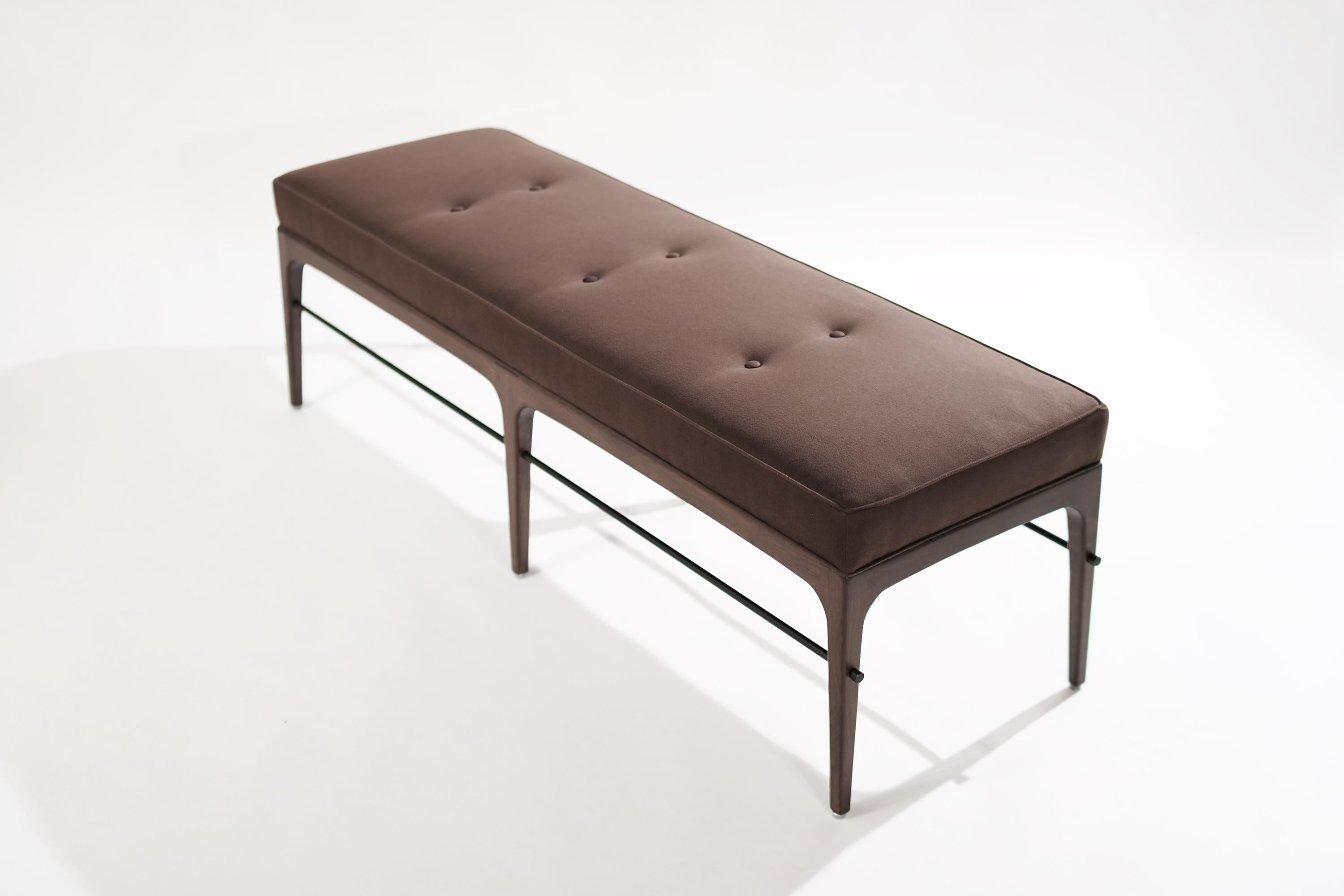 American Linear Bench in Dark Wanut Series 60 by Stamford Modern For Sale