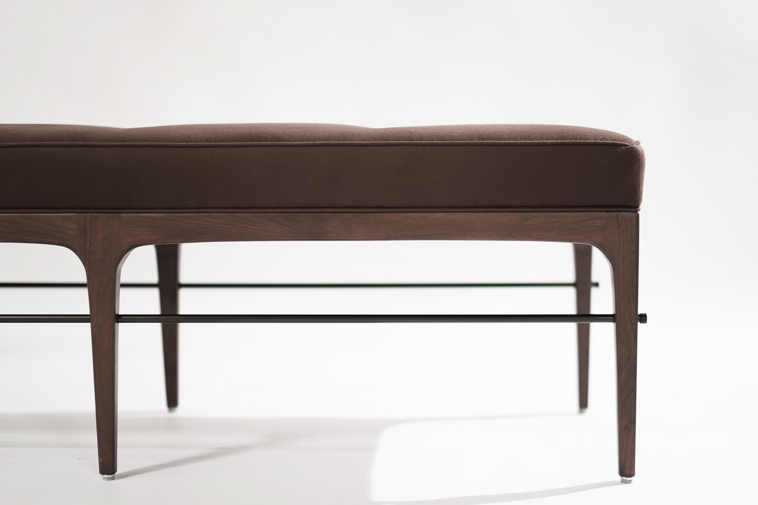 Linear Bench in Dark Wanut Series 60 by Stamford Modern In New Condition For Sale In Westport, CT