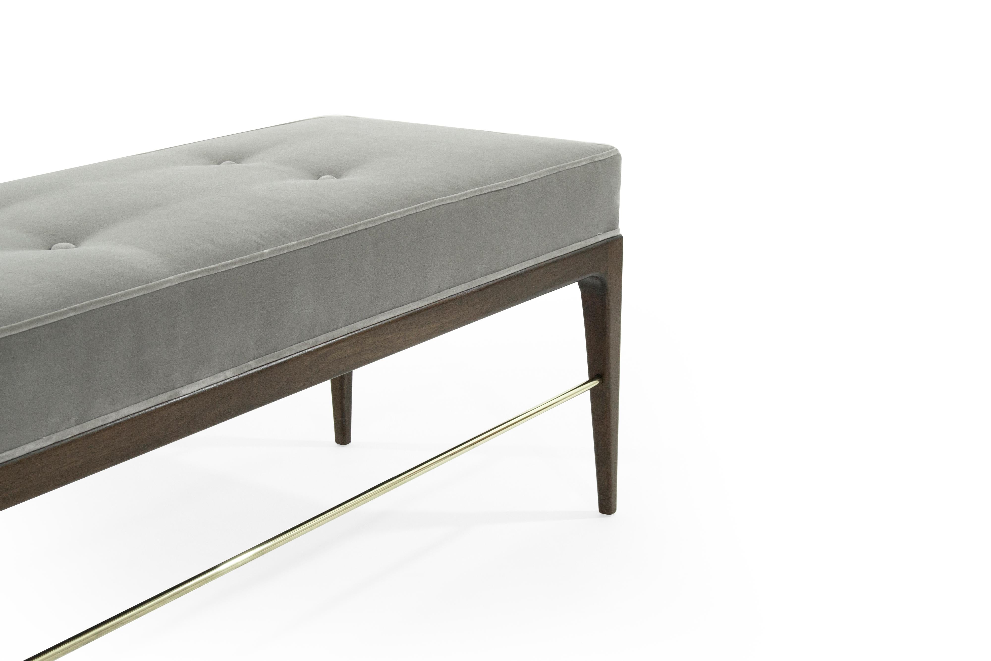 Stamford Modern's Linear Bench in Grey Velvet 1