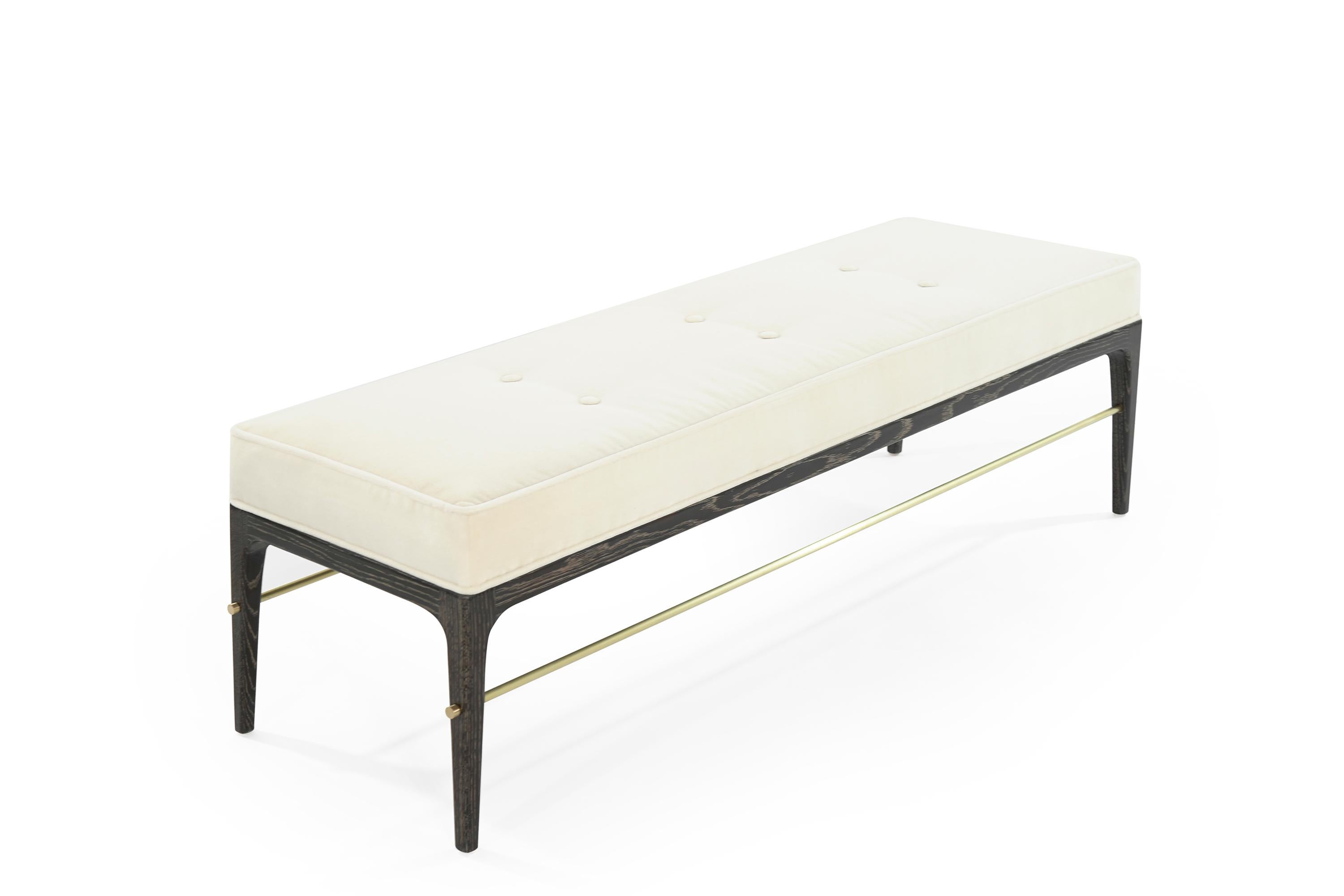 Mid-Century Modern Linear Bench in Black Ceruse Series 48 by Stamford Modern For Sale