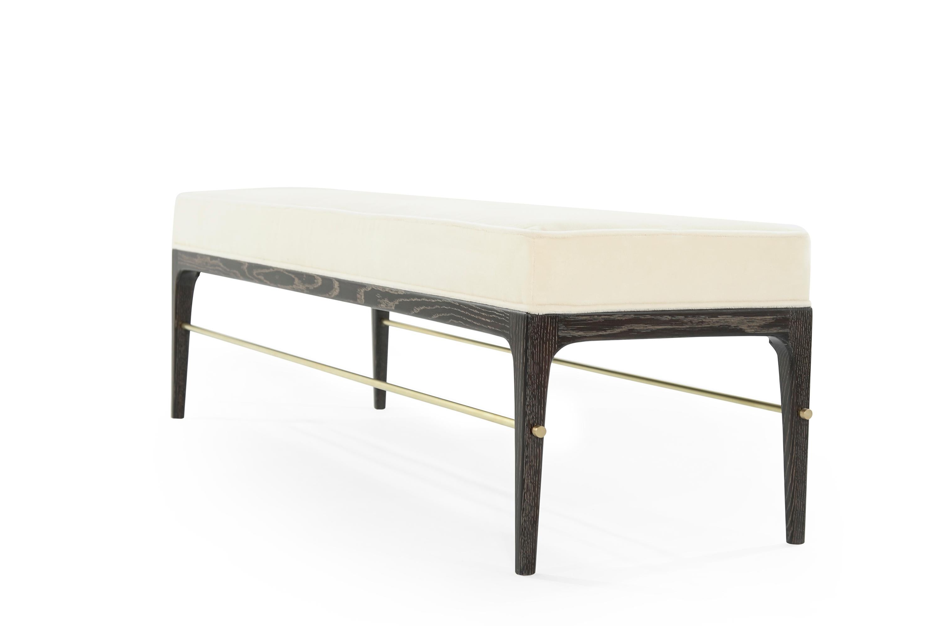 Contemporary Linear Bench in Black Ceruse Series 48 by Stamford Modern For Sale