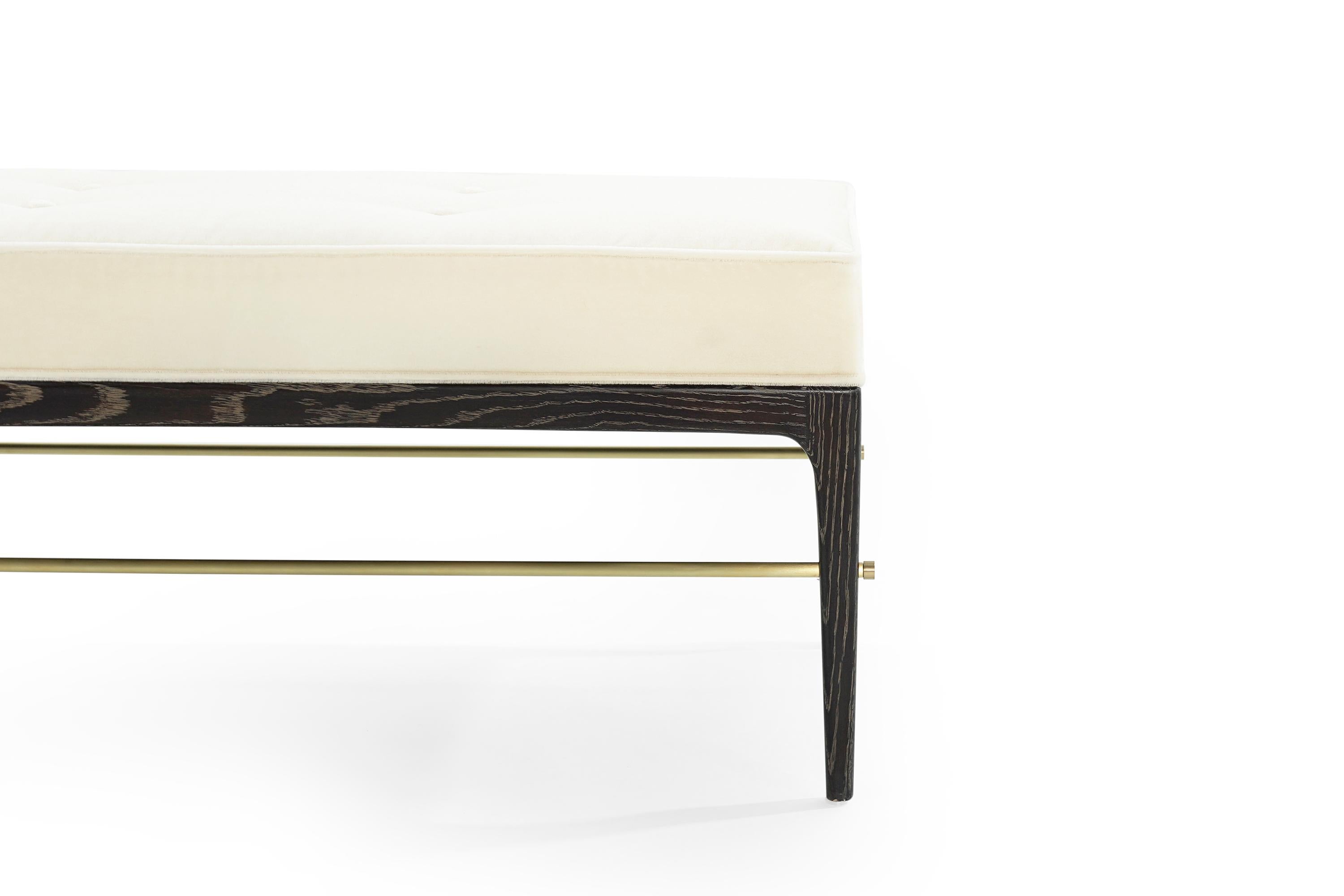 Brass Linear Bench in Black Ceruse Series 48 by Stamford Modern For Sale