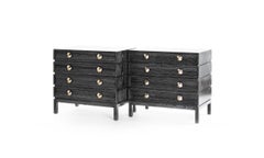 Stacked Bedside Tables in Black Ceruse