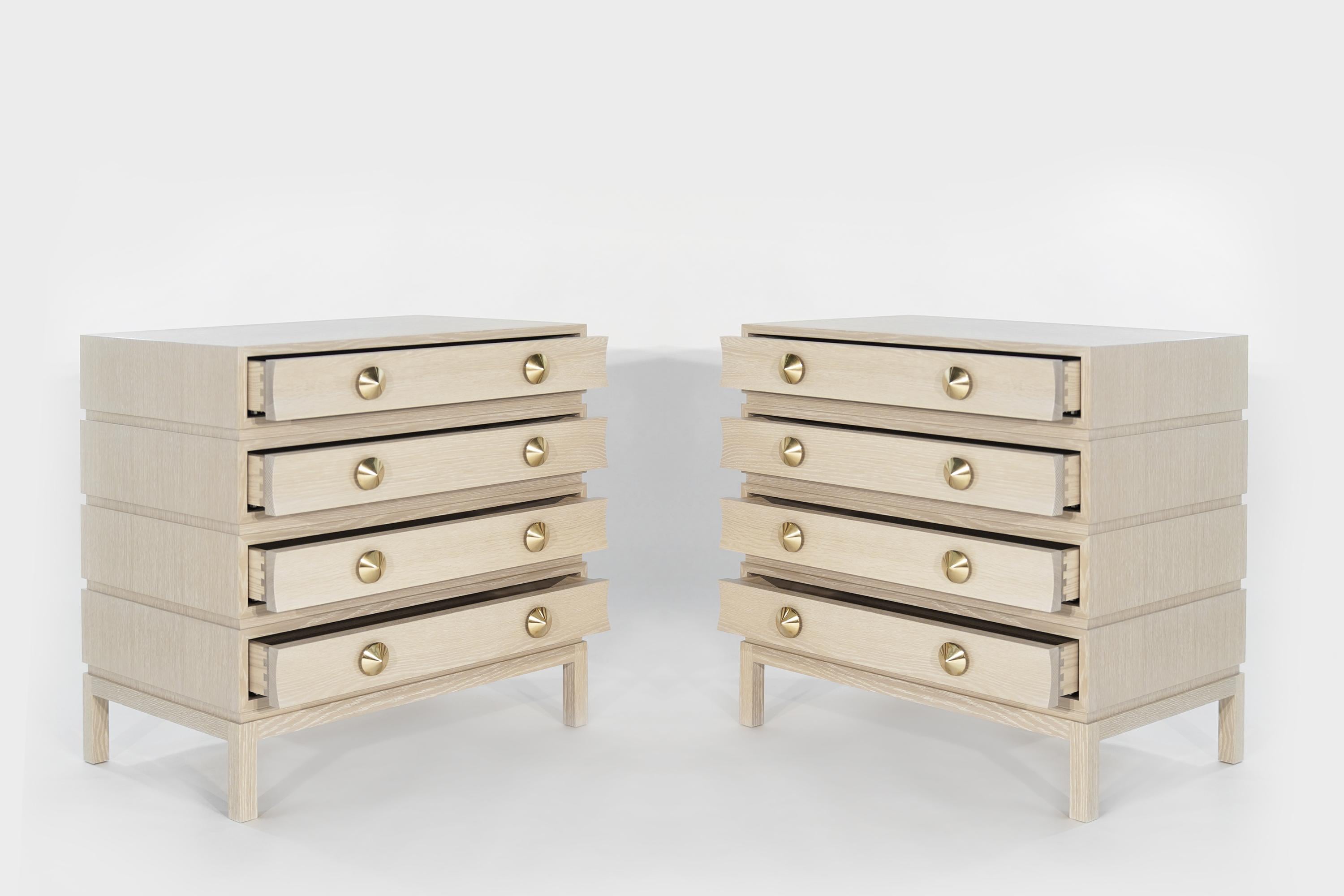 Stacked Chests of Drawers in Limed Oak In New Condition For Sale In Westport, CT