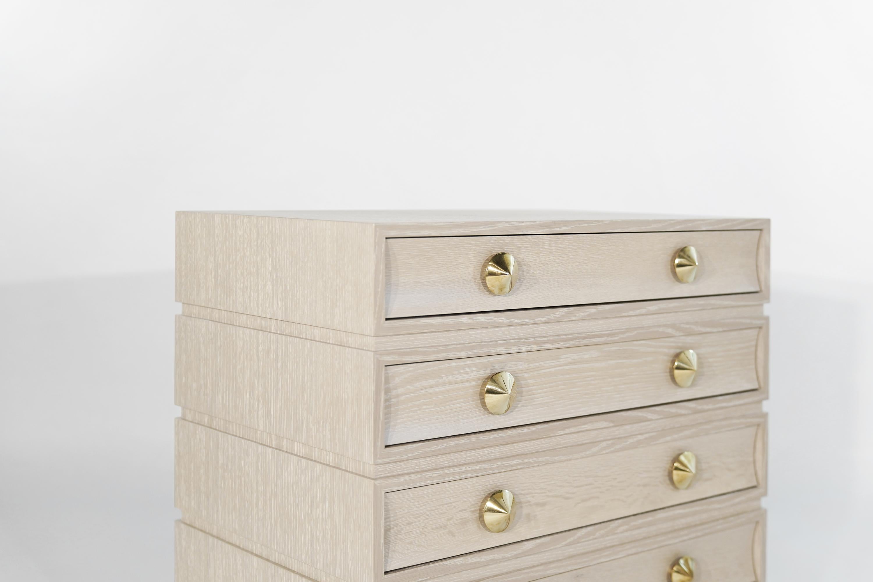 Stacked Chests of Drawers in Limed Oak For Sale 2