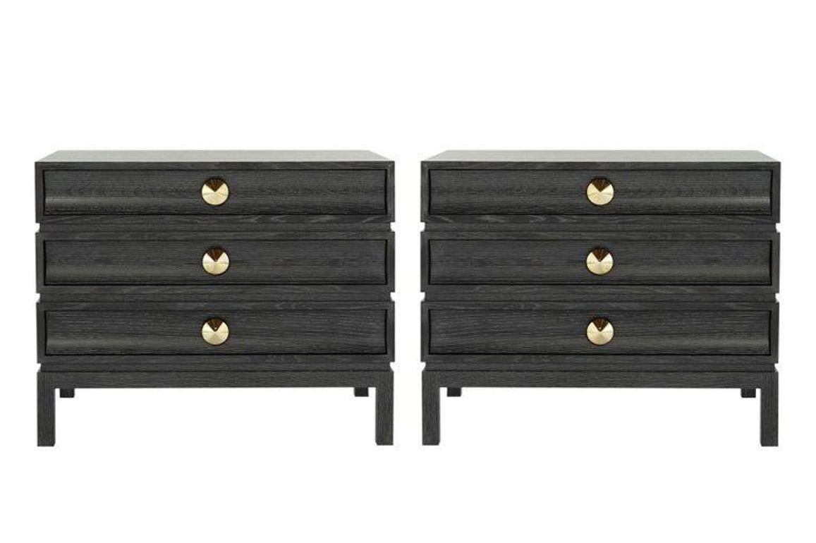 Stacked End Tables in Black Ceruse For Sale 5
