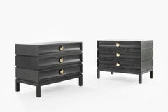 Stacked End Tables in Black Ceruse