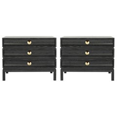 Stacked End Tables in Black Ceruse