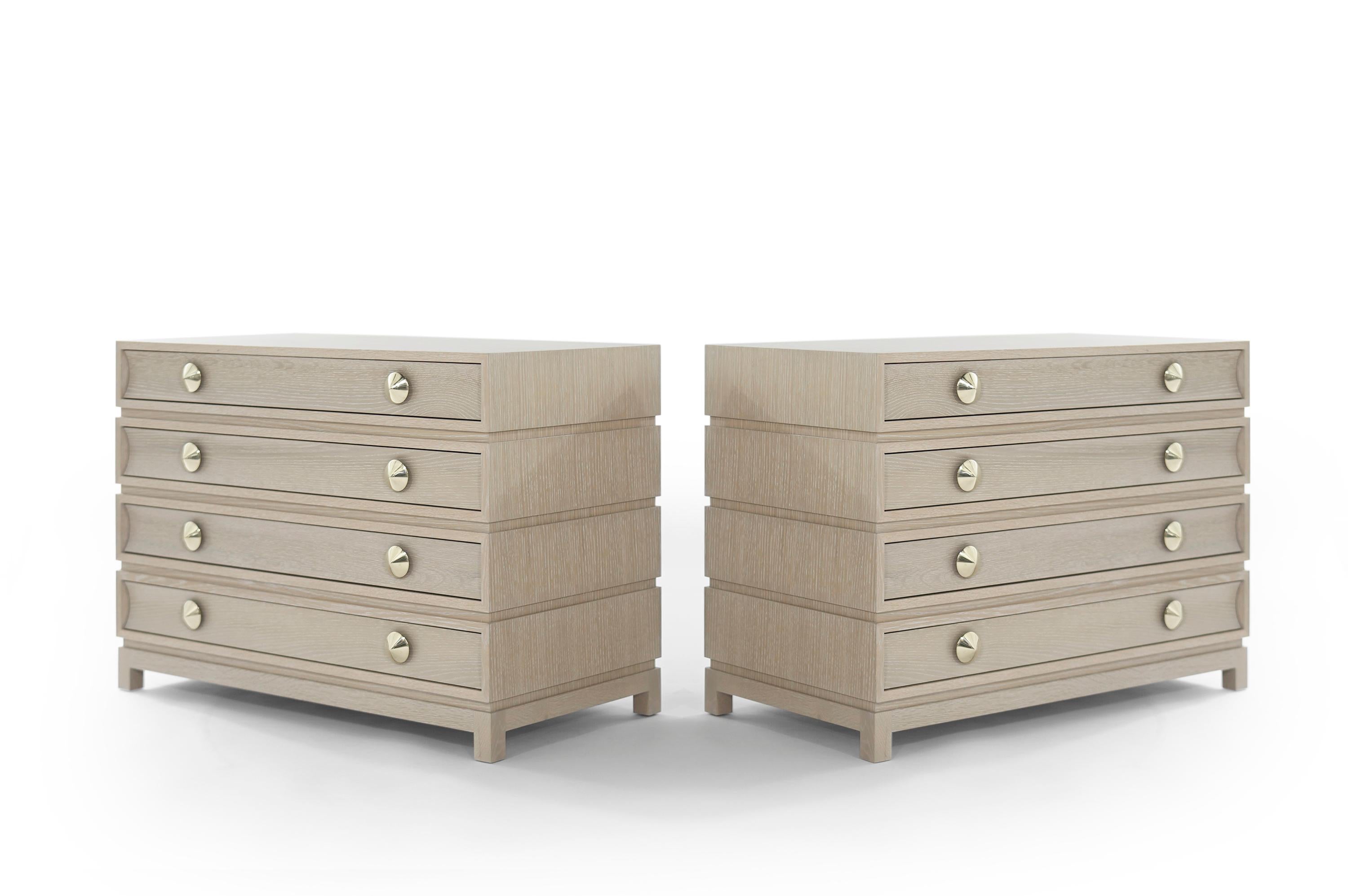 Mid-Century Modern Stacked Dressers in Limed Oak For Sale