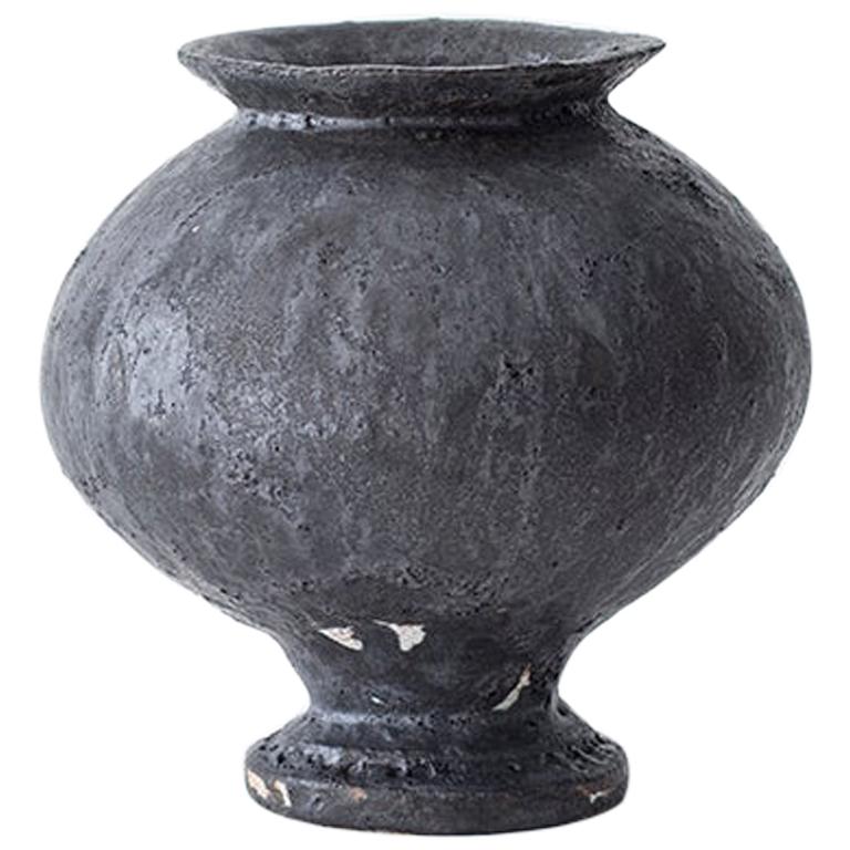 Stamnos Antracita Stoneware Vase by Raquel Vidal and Pedro Paz For Sale
