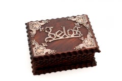 Stamp holder in rosewood with trembles