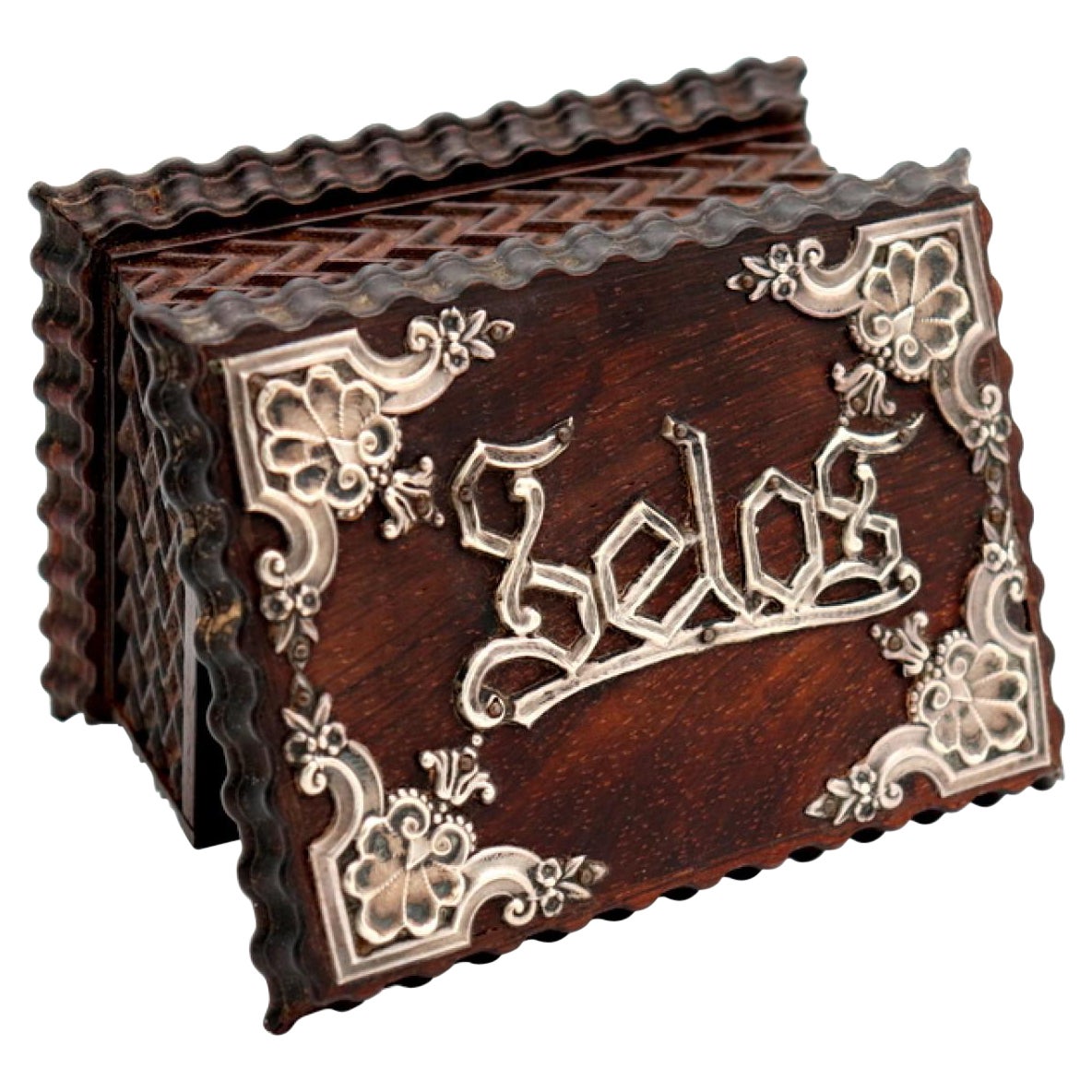 Stamp holder in rosewood with trembles For Sale