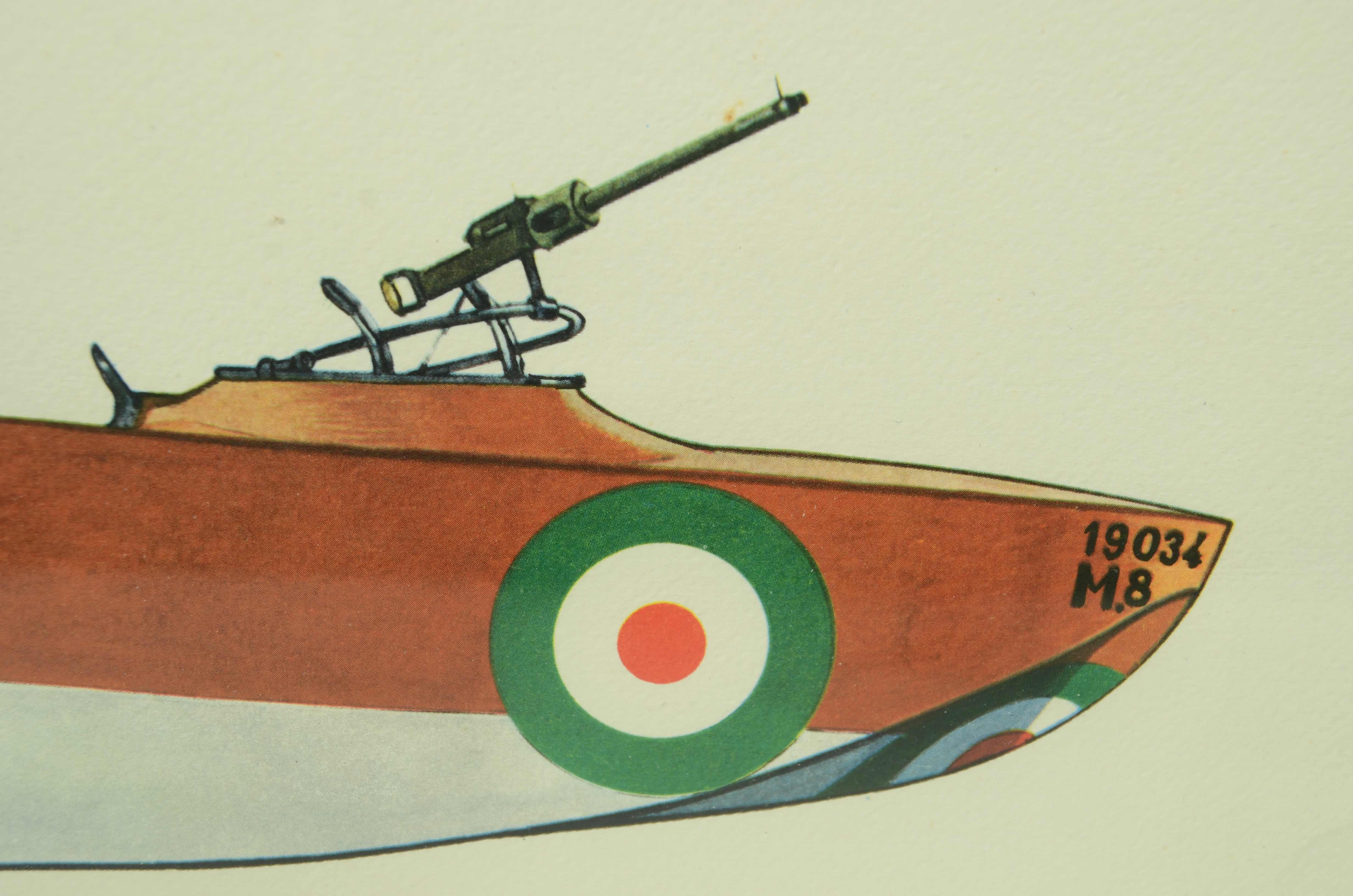 Paper 1950 color print of a Maccchi M 8 single-engine hydro reconnaissance bomber For Sale
