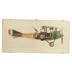 Impression couleur des années 1950 représentant le biplan monomoteur SAML S 2 1917