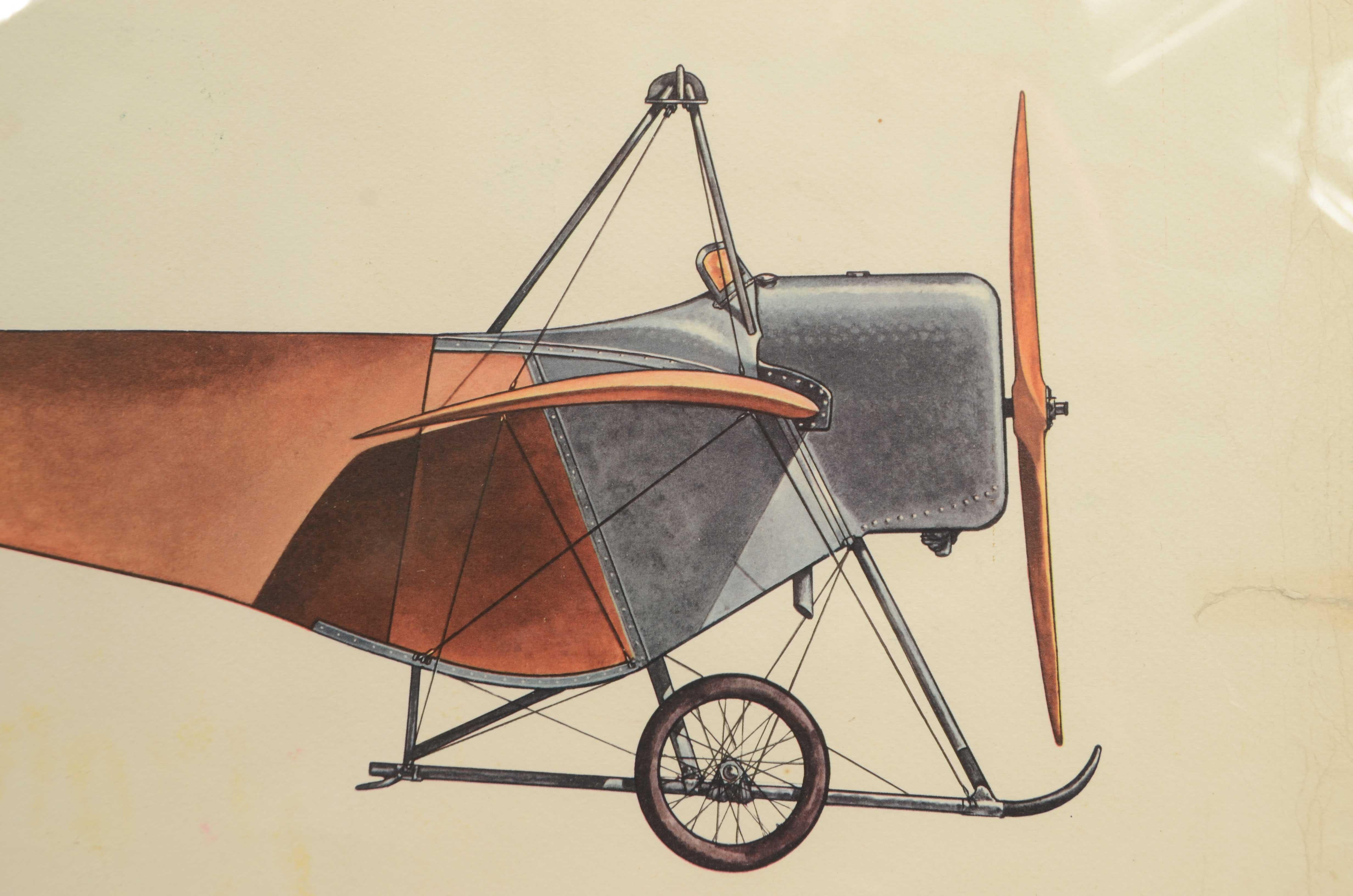 Tirage couleur des années 1950 représentant le monoplan Gabardini 1912 en vente 2