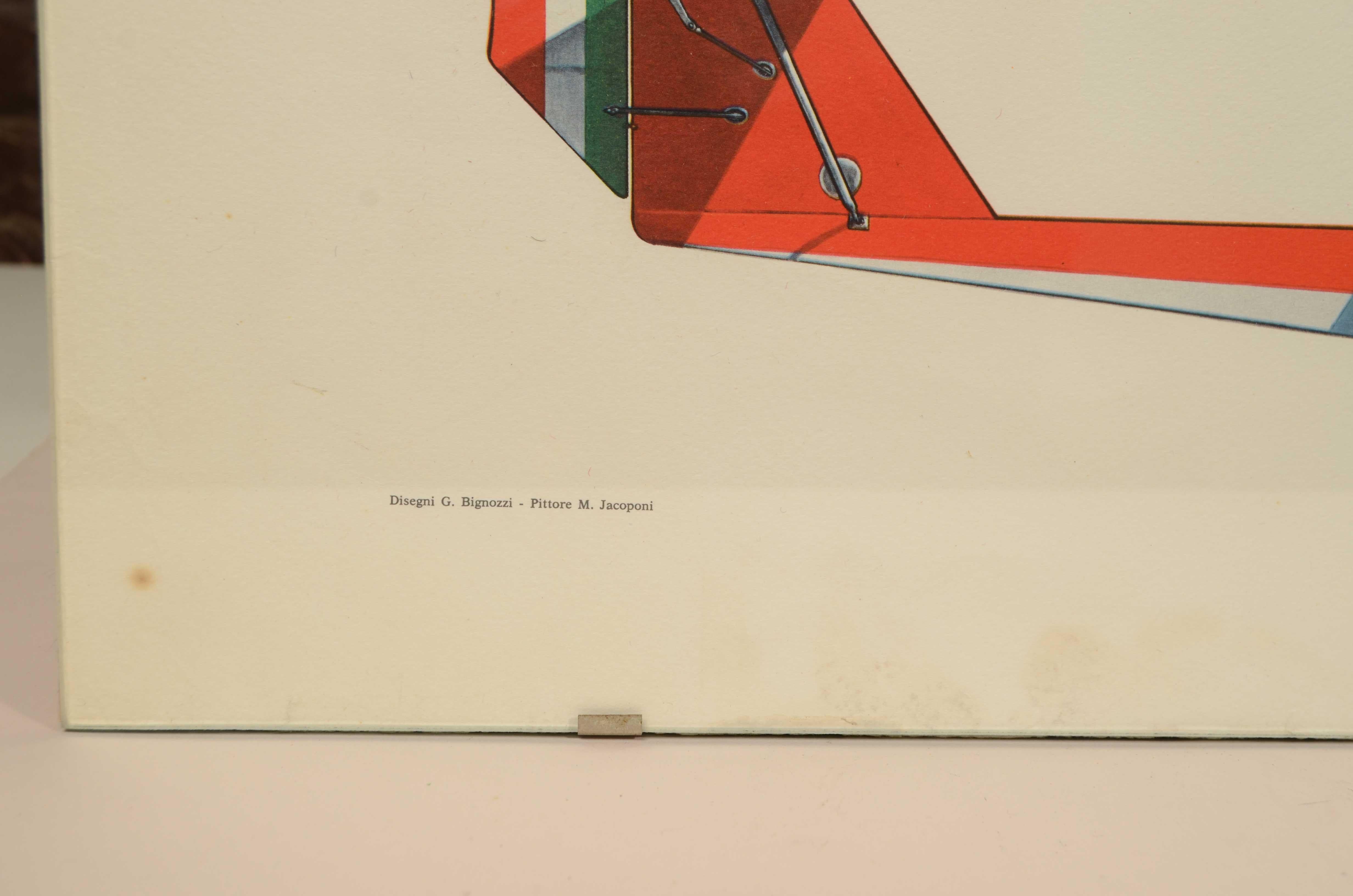 Tirage couleur des années 1950 représentant l'hydravion biplan SIAI 1919 en vente 4