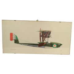 Stampa a colori degli anni cinquanta raffigurante un idrocaccia Macchi M5 1917