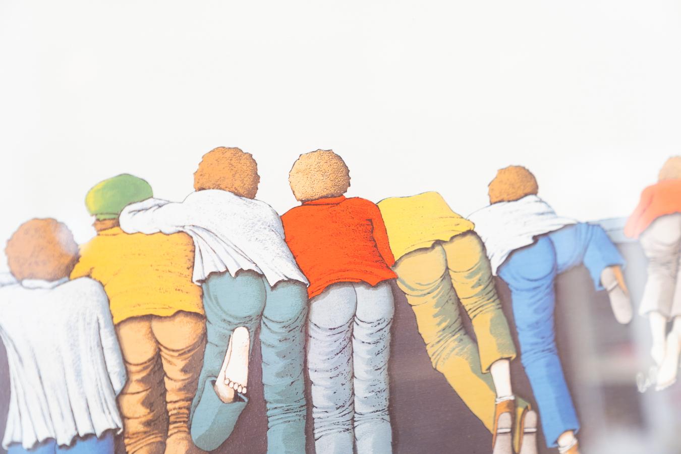 Contemporary Colorful print: Children climbing, 2000 For Sale