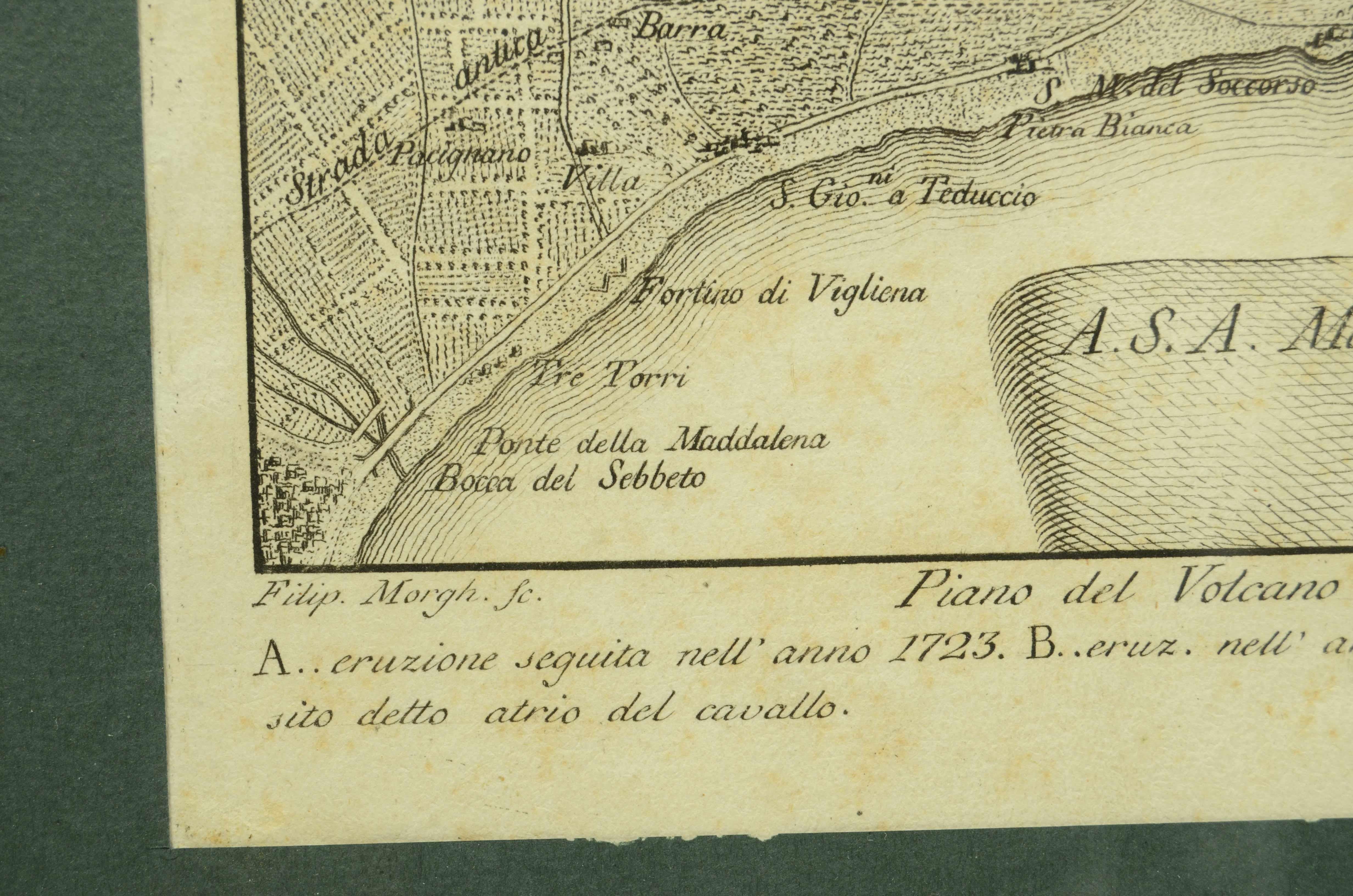 Stampa fine XVIII secolo raffigurante le eruzioni vulcaniche del Vesuvio in vendita 5