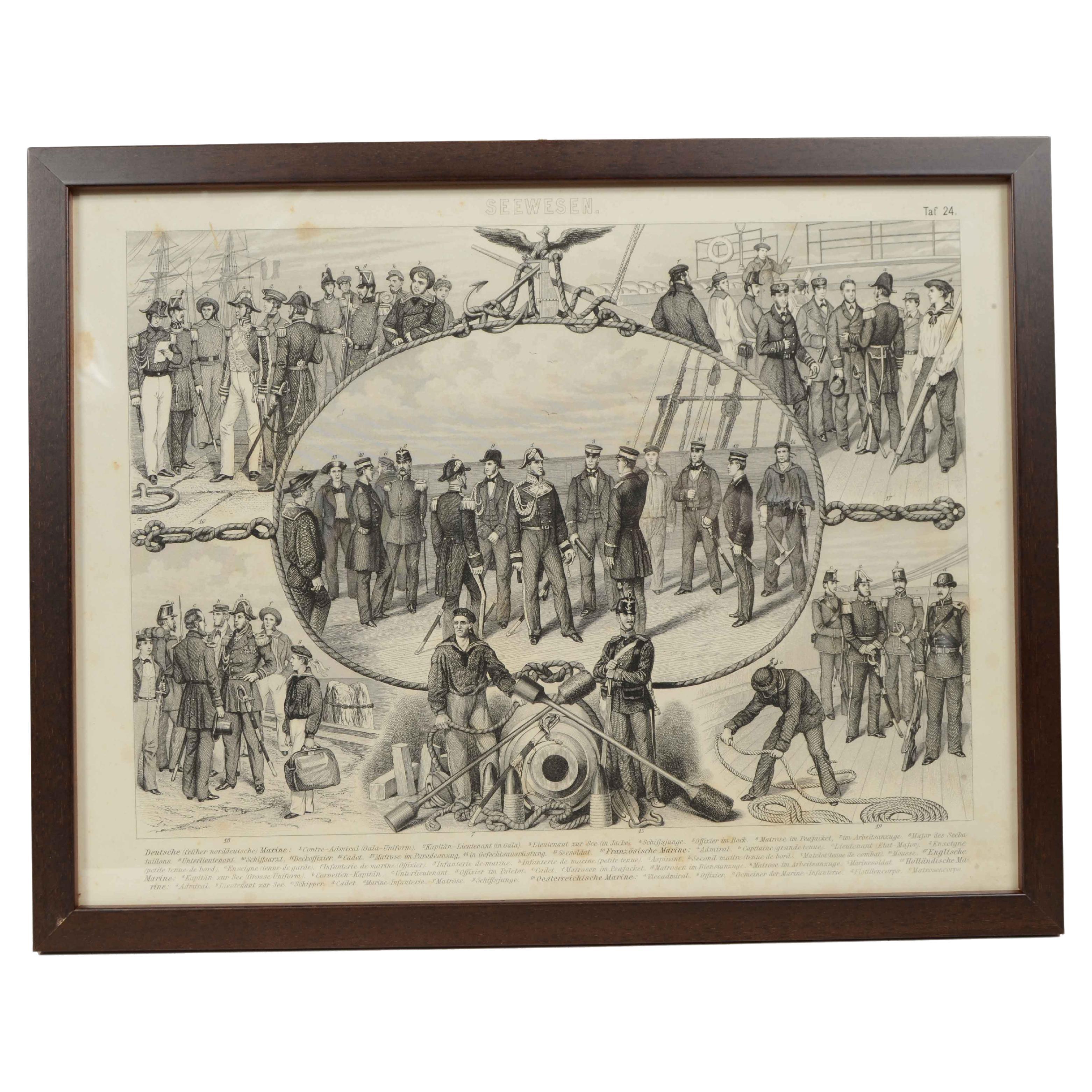 Print depicting table 24 from Atlas F.A. Brockhaus in Leipzig 1869-1875 For Sale